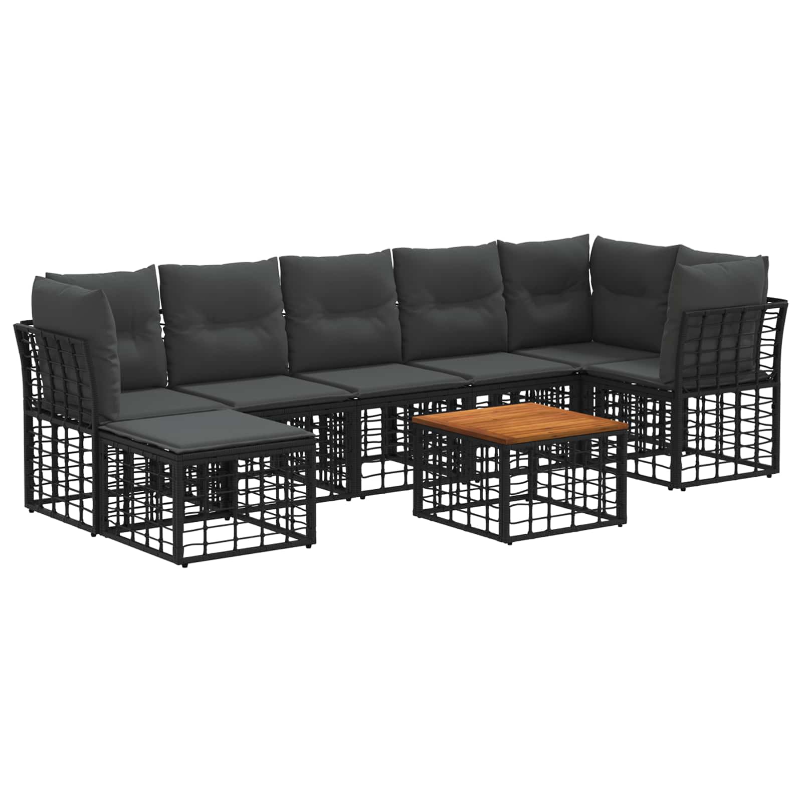 Ensemble de canapés d'extérieur 8 pcs Noir et Gris foncé - XIOS