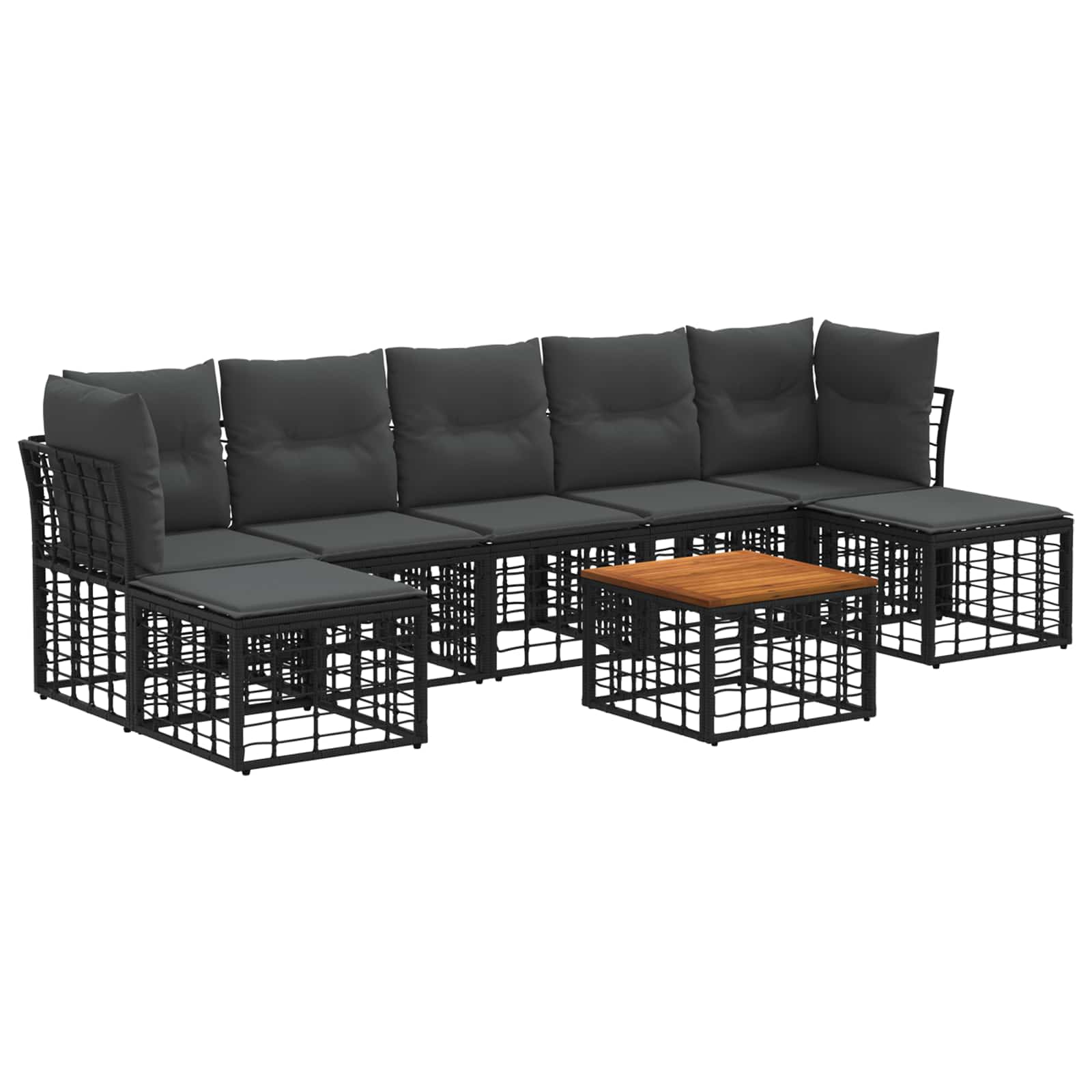 Ensemble de canapés d'extérieur 8 pcs Noir et Gris foncé - XIOS