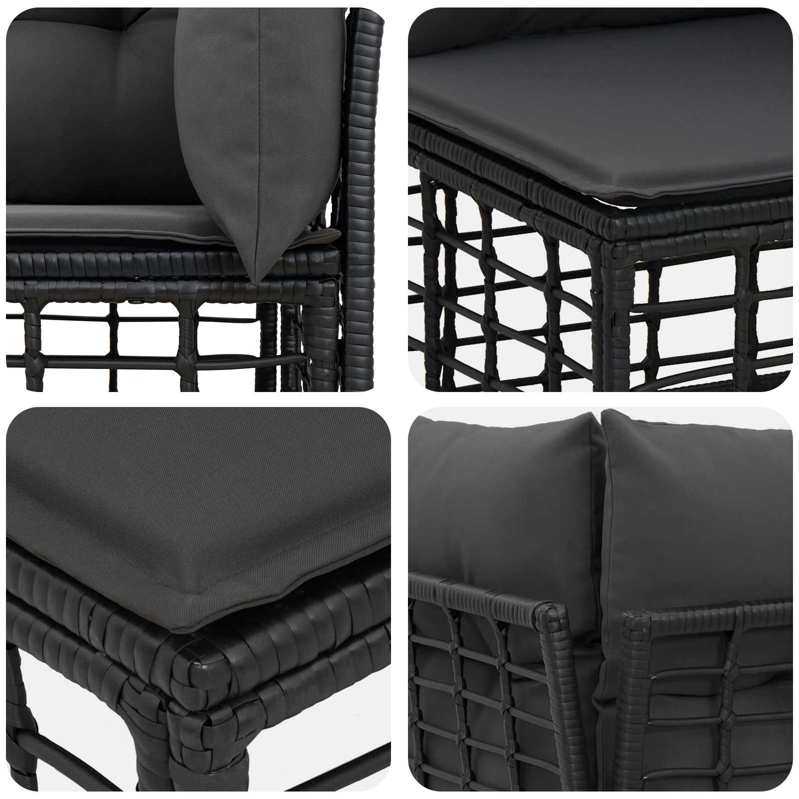 Ensemble de canapés d'extérieur Noir Polyester - XIOS