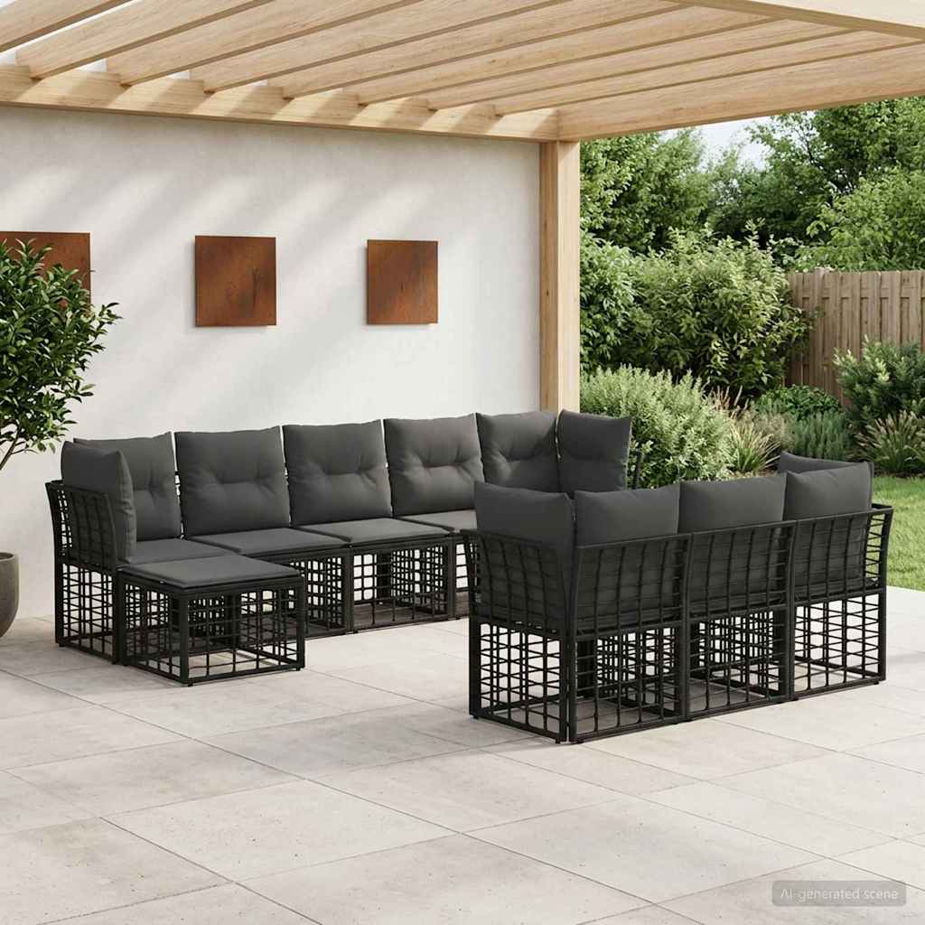 Ensemble de canapés d'extérieur Noir et Gris foncé Polyester - XIOS