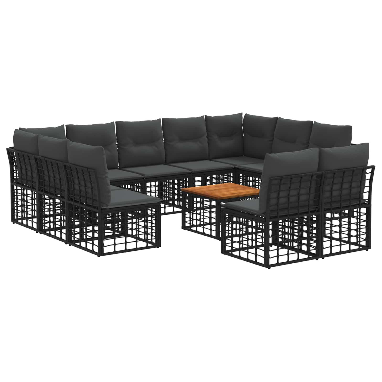 Ensemble de canapés d'extérieur 12 pcs Noir et Gris foncé - XIOS