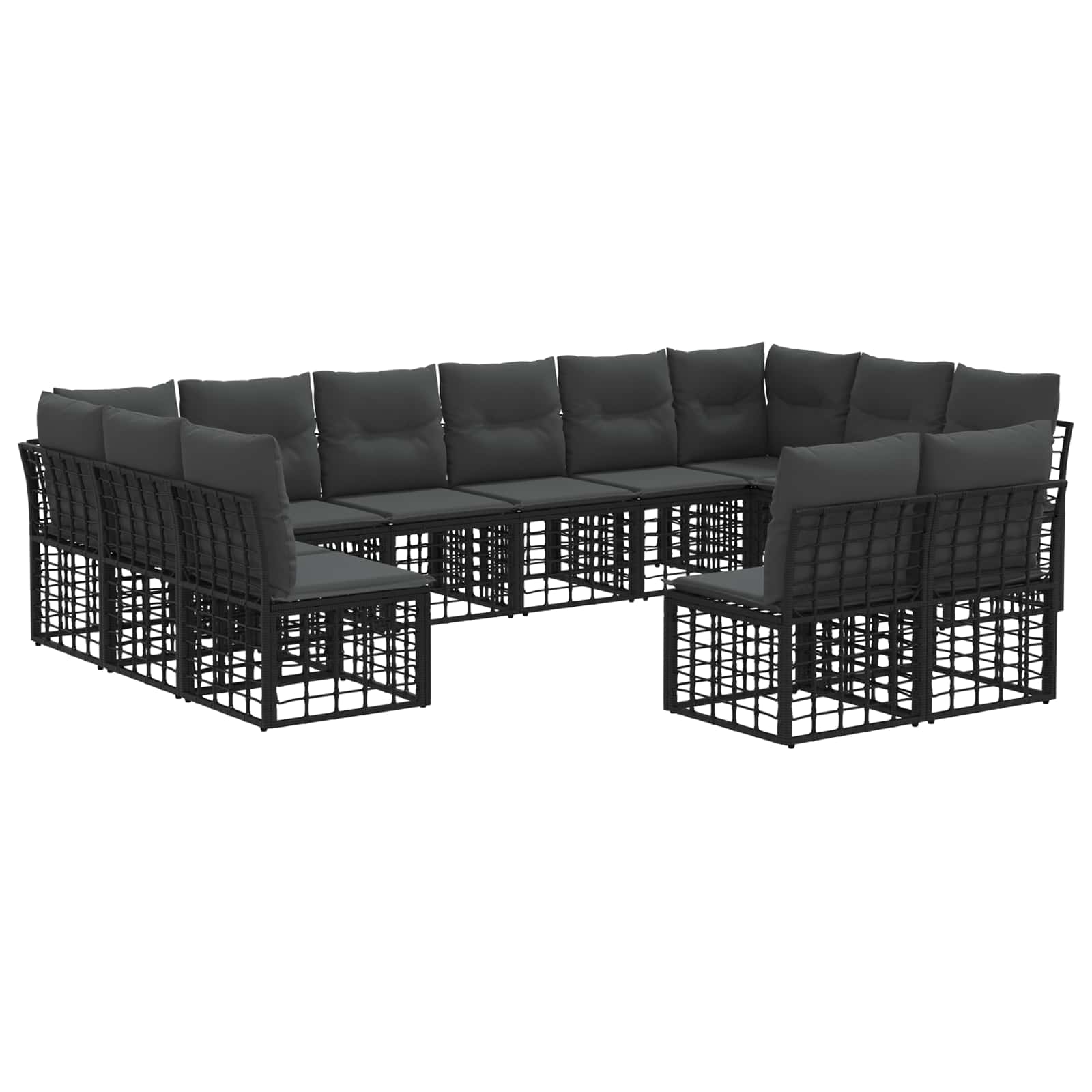 Ensemble de canapés d'extérieur Noir et Gris foncé Polyester - XIOS