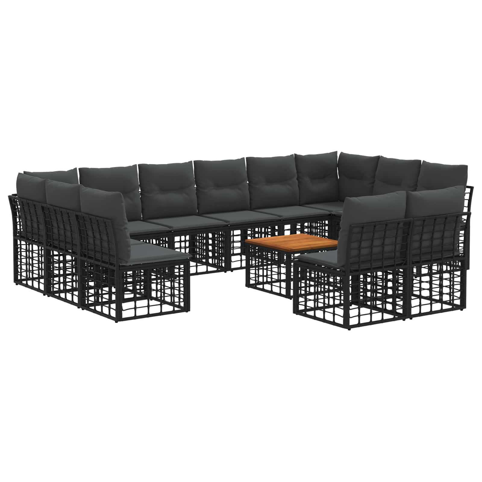 Ensemble de canapés d'extérieur 13 pcs Noir et Gris foncé - XIOS