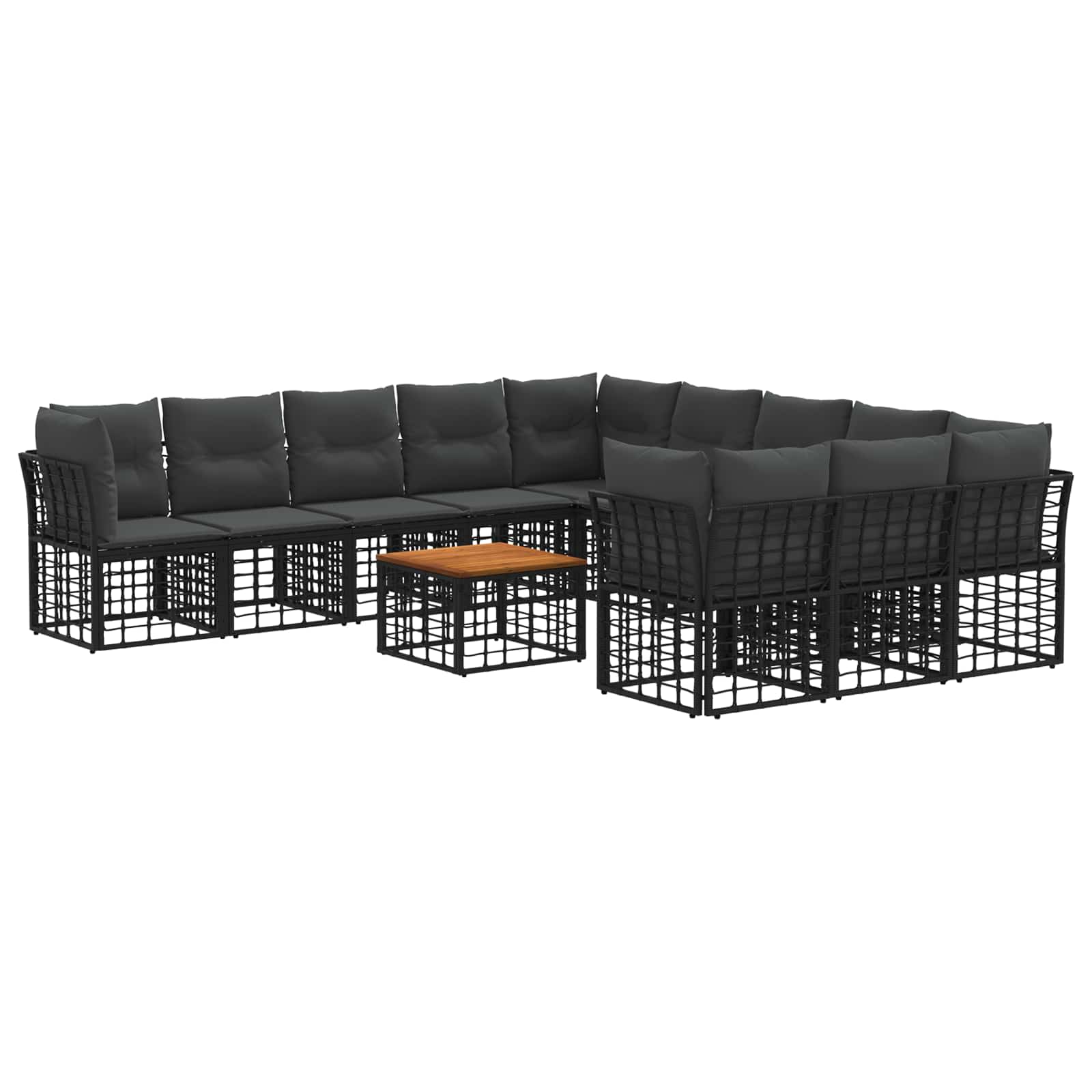 Ensemble de canapés d'extérieur 12 pcs Noir et Gris foncé - XIOS