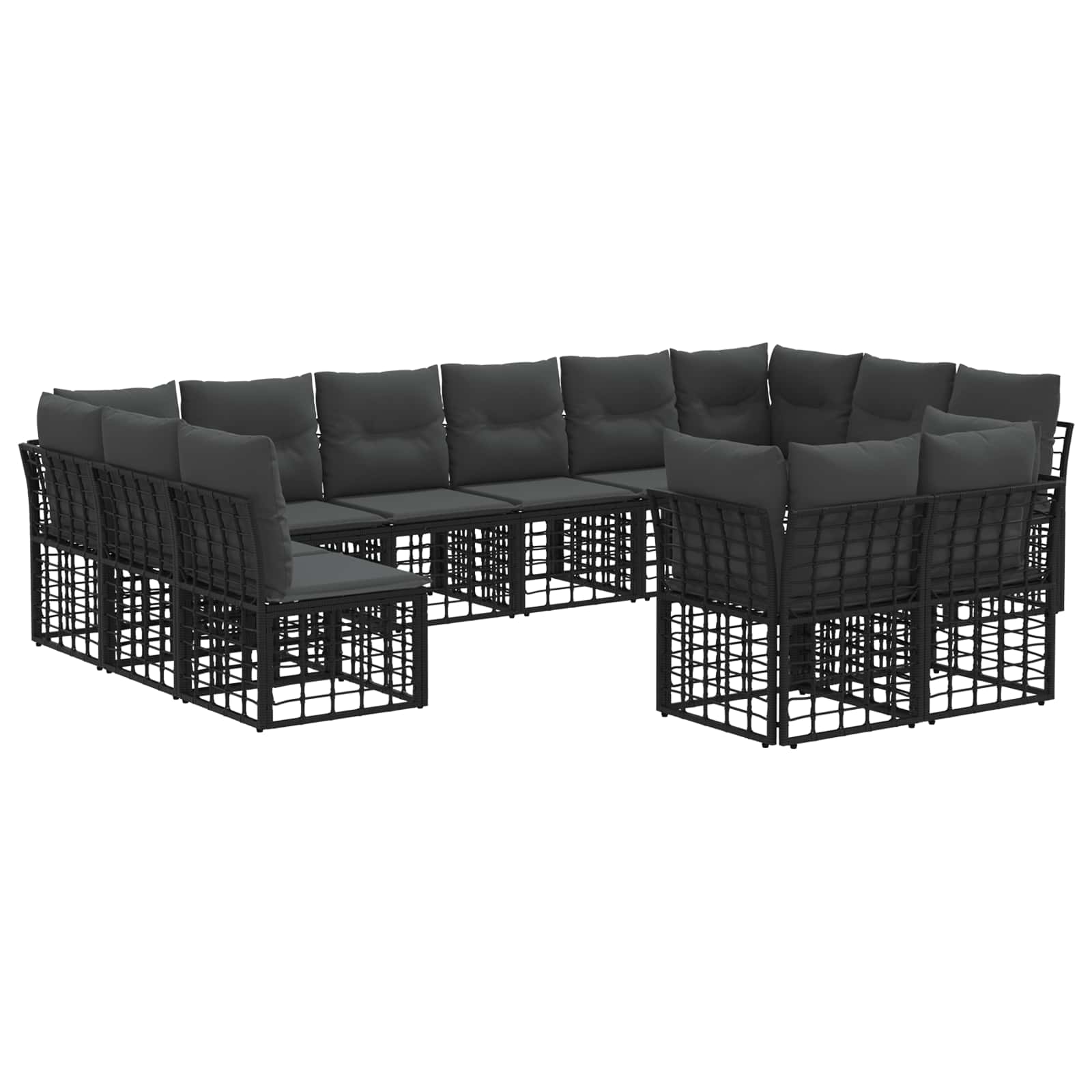 Ensemble de canapés d'extérieur Noir et Gris foncé Polyester - XIOS