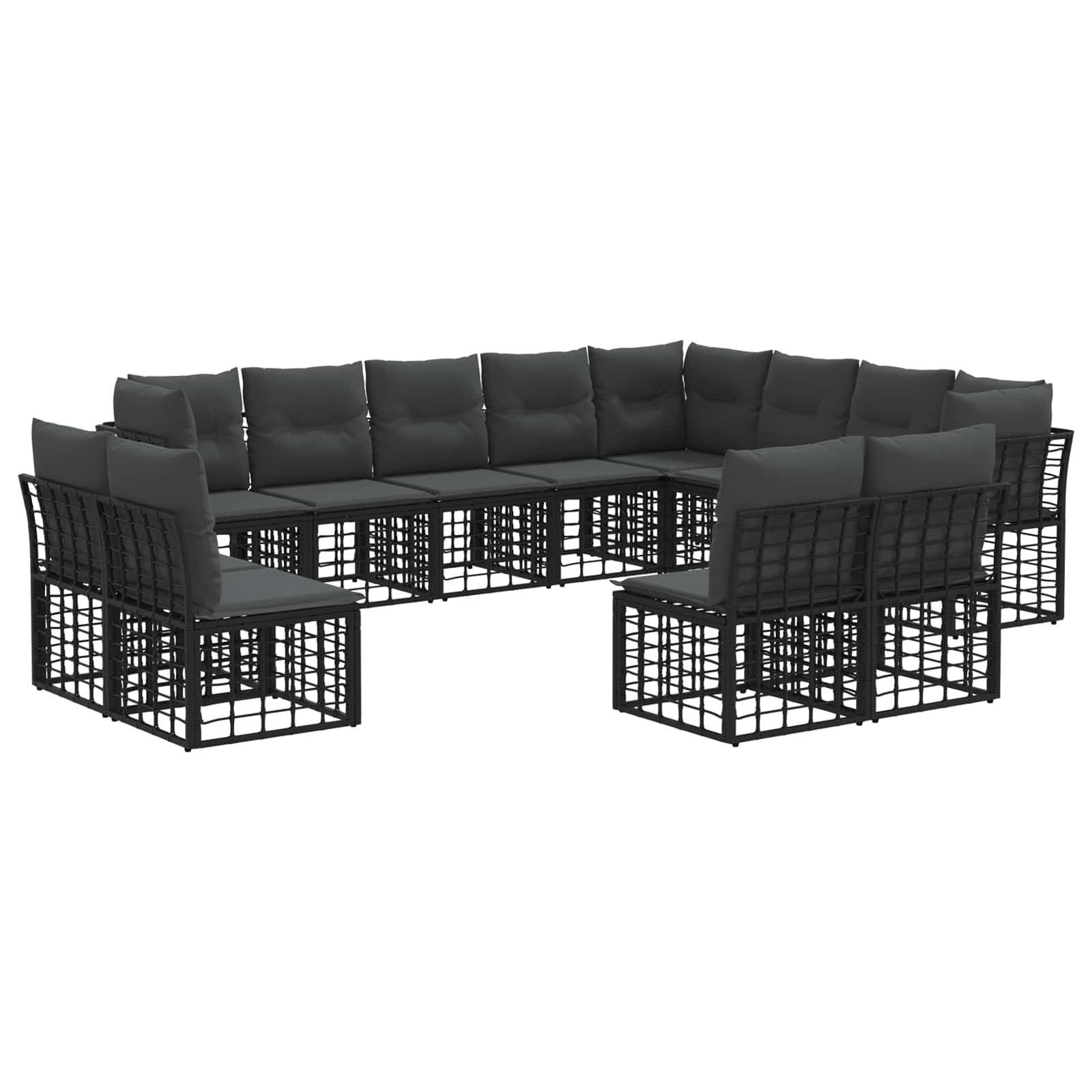 Ensemble de canapés d'extérieur Noir et Gris foncé Polyester - XIOS