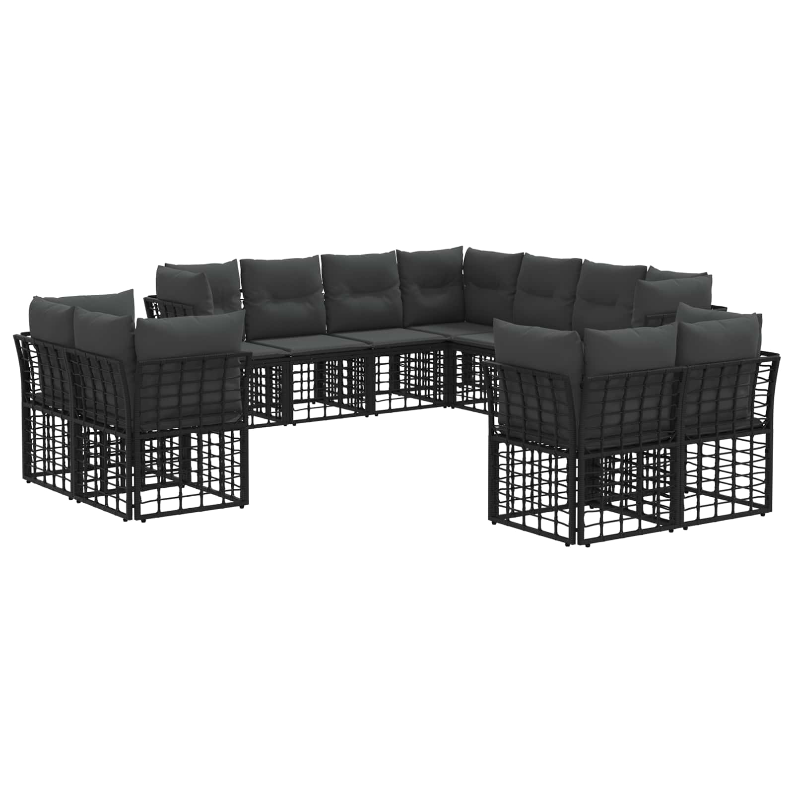 Ensemble de canapés d'extérieur Noir et Gris foncé Polyester - XIOS