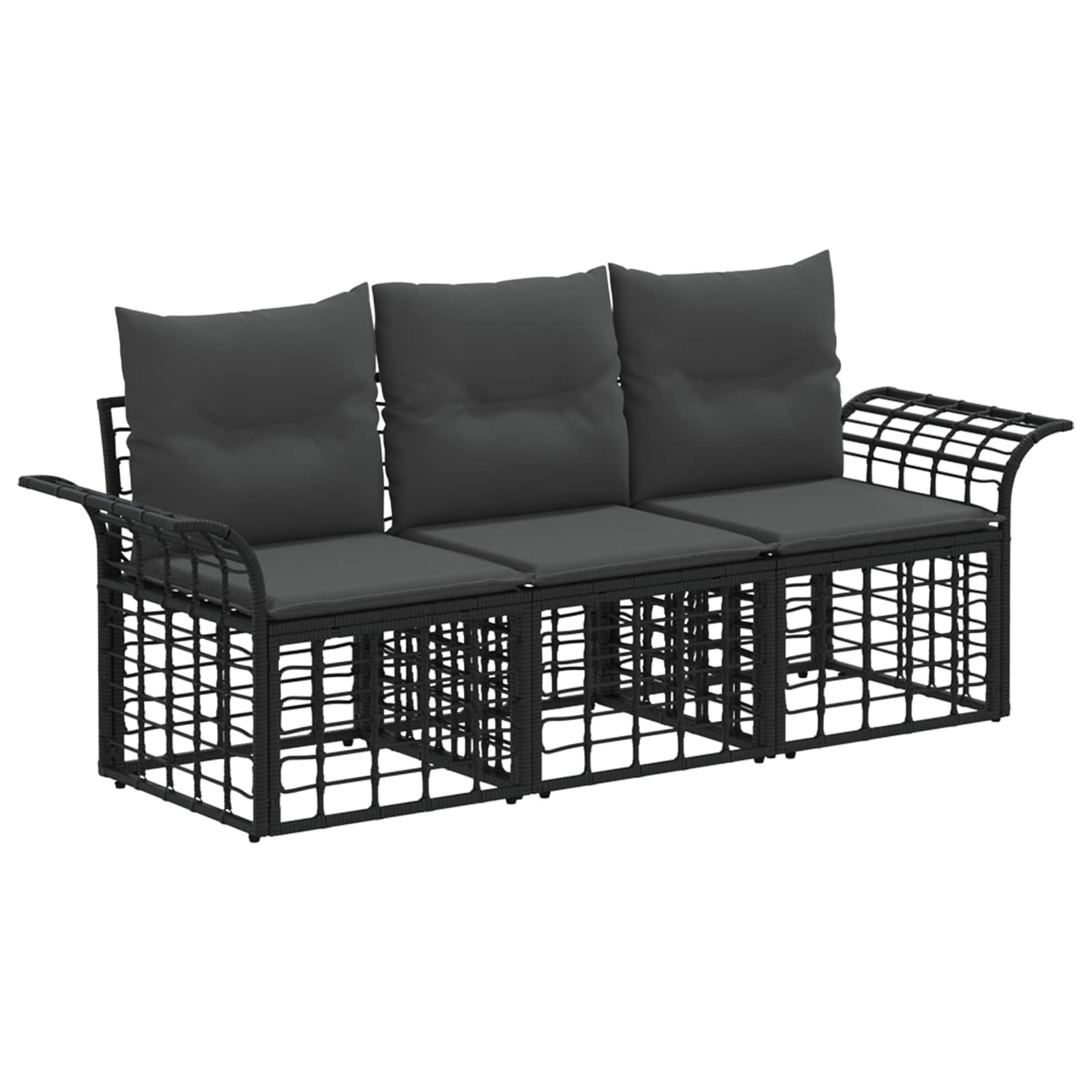 Ensemble de canapés d'extérieur 3 pcs Noir et Gris foncé - XIOS