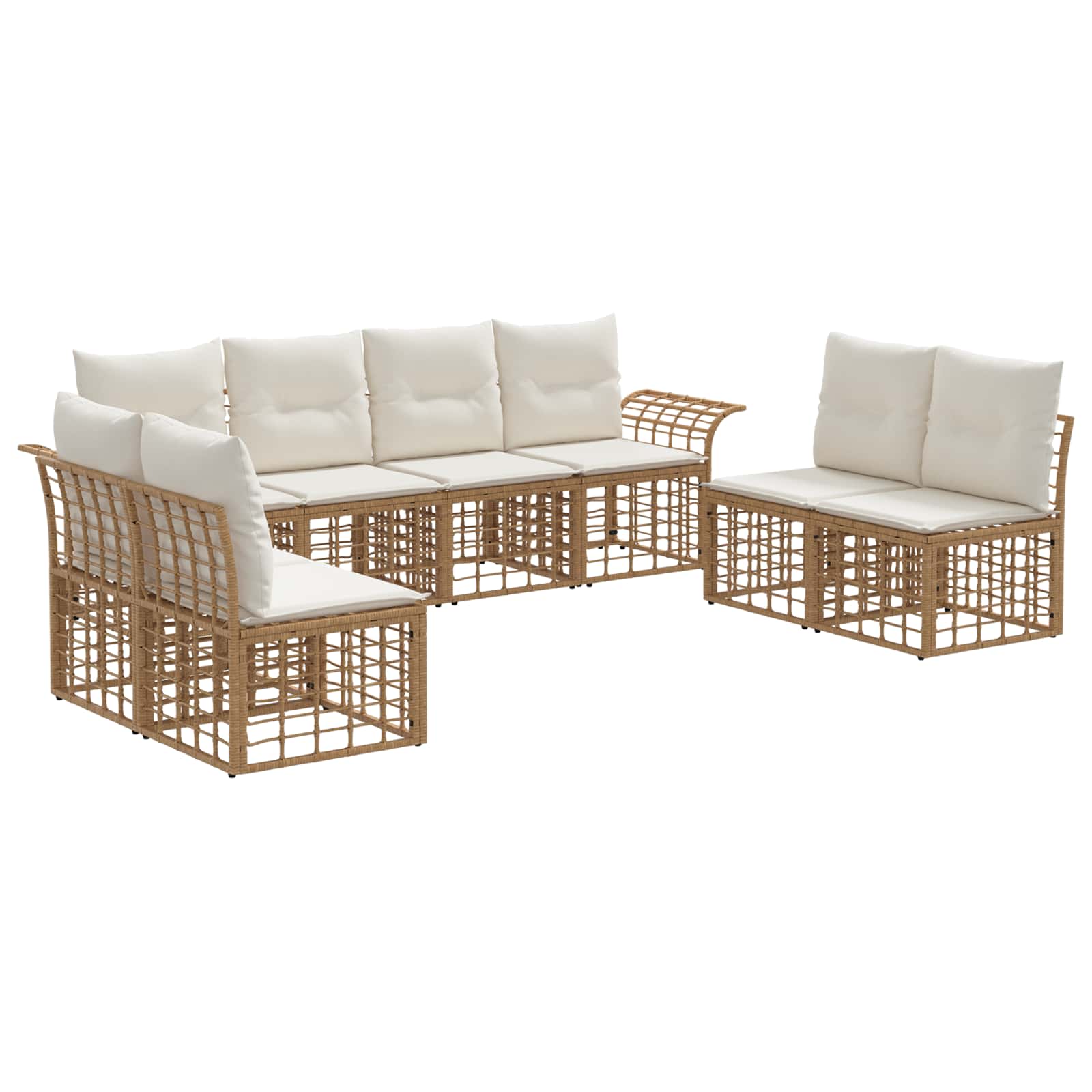 Ensemble de canapés d'extérieur 8 pcs Blanc Naturel et Crème - XIOS