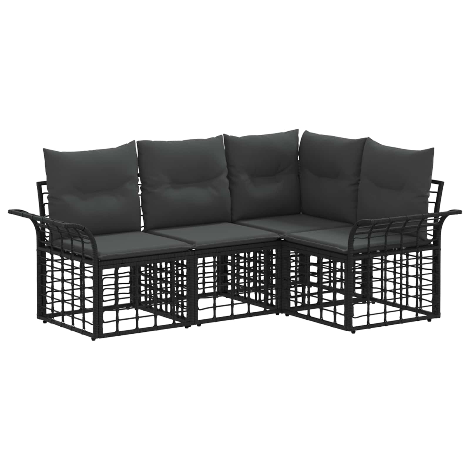 Ensemble de canapés d'extérieur 4 pcs Noir et Gris foncé - XIOS