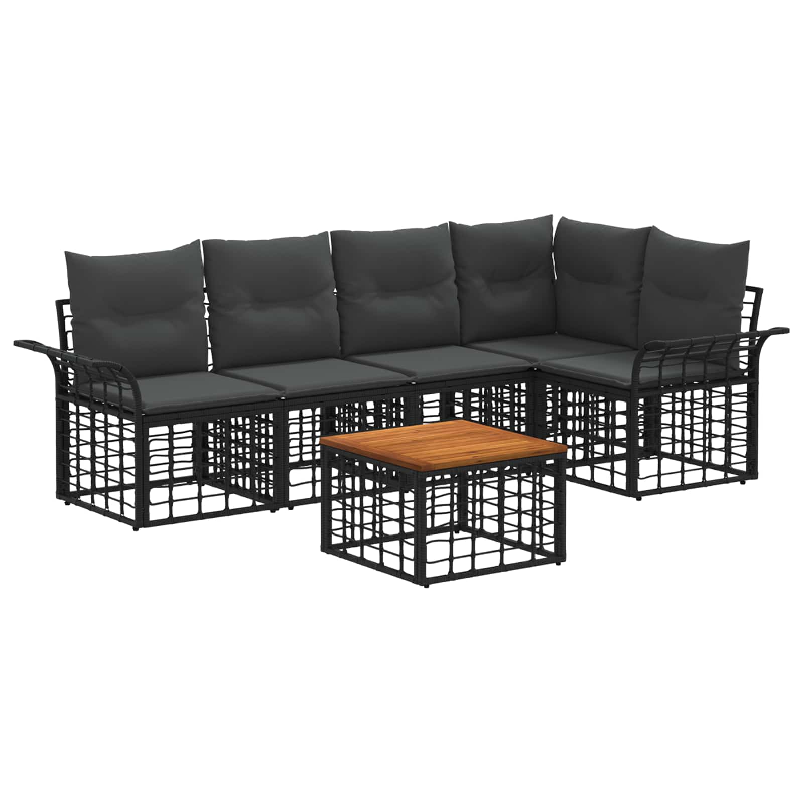 Ensemble de canapés d'extérieur 6 pcs Noir et Gris foncé - XIOS