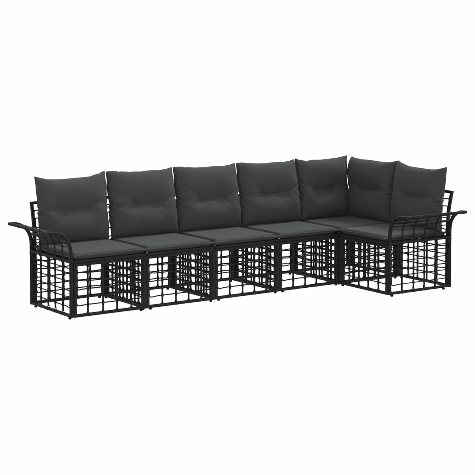 Ensemble de canapés d'extérieur 6 pcs Noir et Gris foncé - XIOS