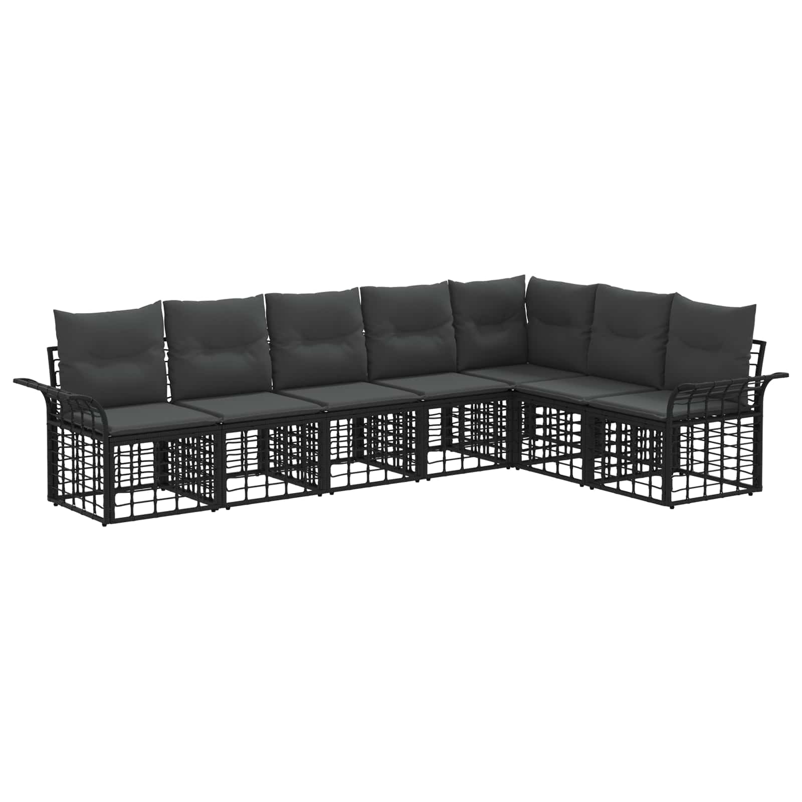 Ensemble de canapés d'extérieur 7 pcs Noir et Gris foncé - XIOS
