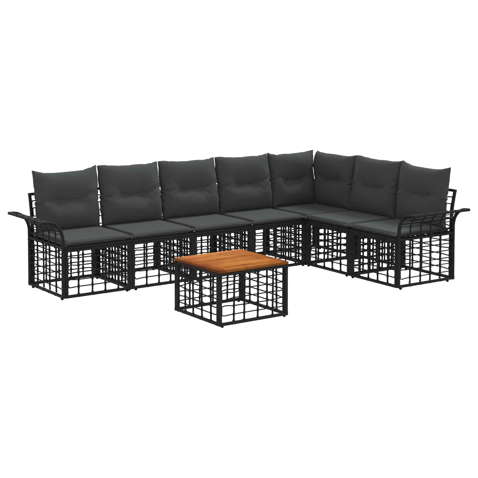 Ensemble de canapés d'extérieur 8 pcs Noir et Gris foncé - XIOS
