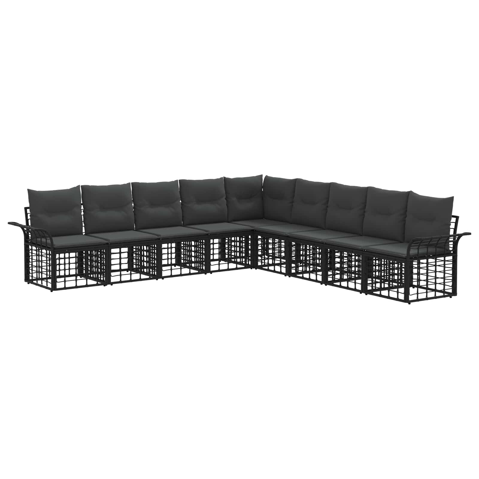 Ensemble de canapés d'extérieur 9 pcs Noir et Gris foncé - XIOS
