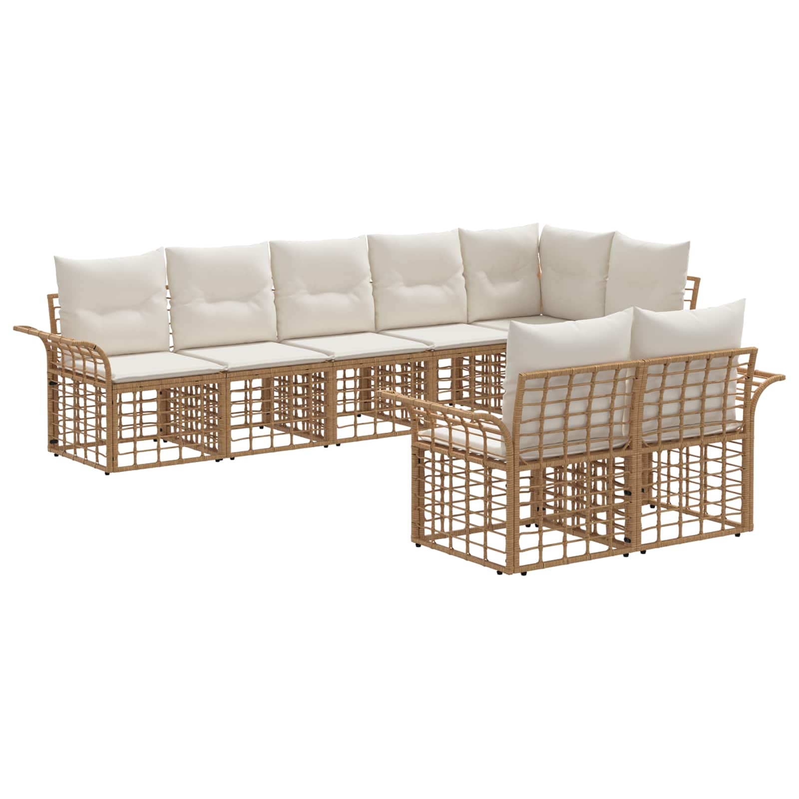 Ensemble de canapés d'extérieur 8 pcs Blanc Naturel et Crème - XIOS