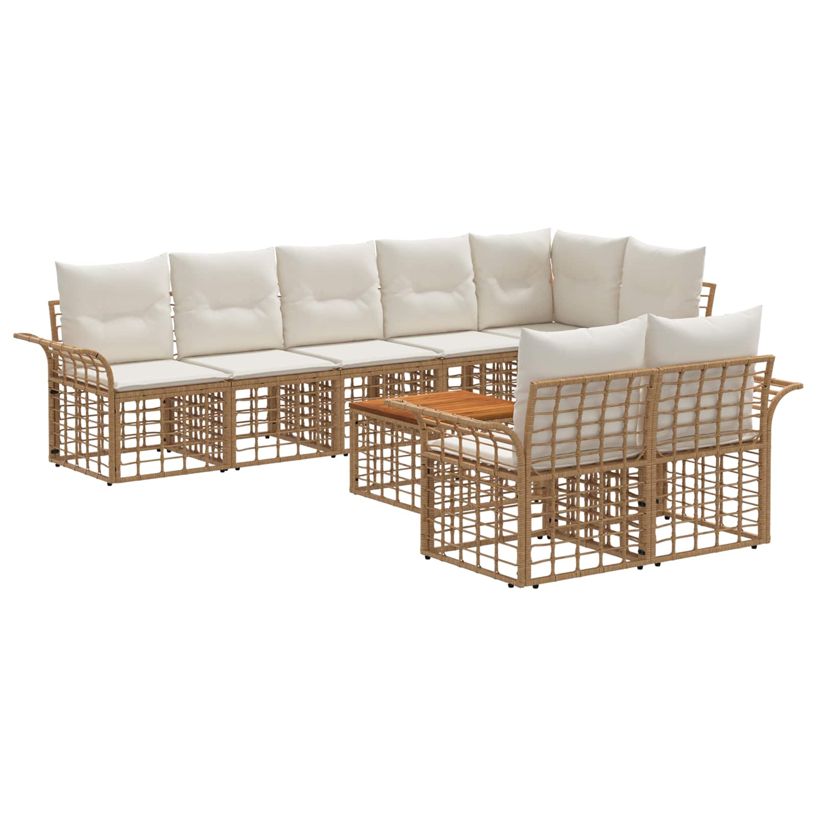 Ensemble de canapés d'extérieur 9 pcs Blanc Naturel et Crème - XIOS