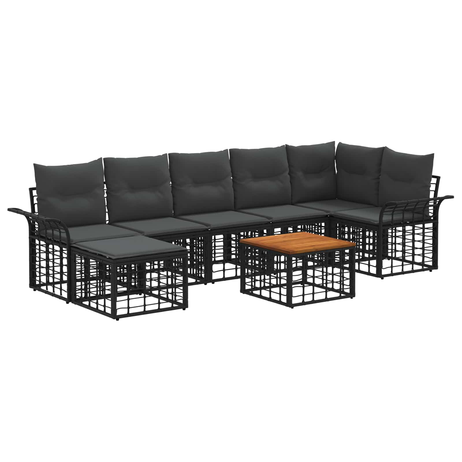 Ensemble de canapés d'extérieur 8 pcs Noir et Gris foncé - XIOS