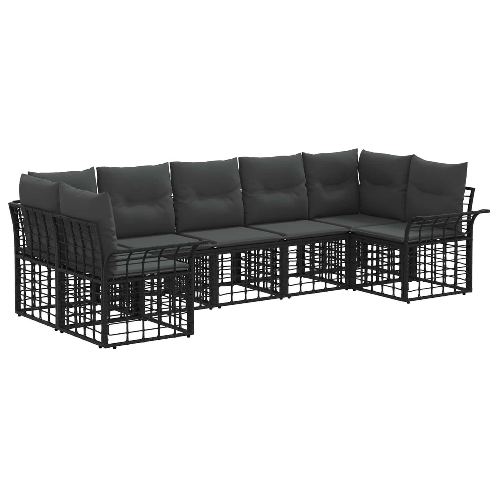 Ensemble de canapés d'extérieur 7 pcs Noir et Gris foncé - XIOS