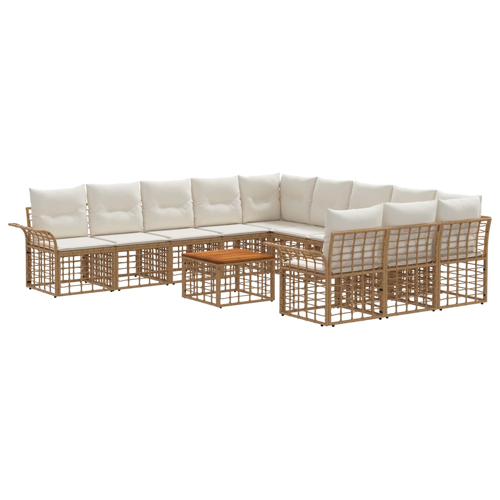 Ensemble de canapés d'extérieur 12 pcs Blanc Naturel et Crème - XIOS