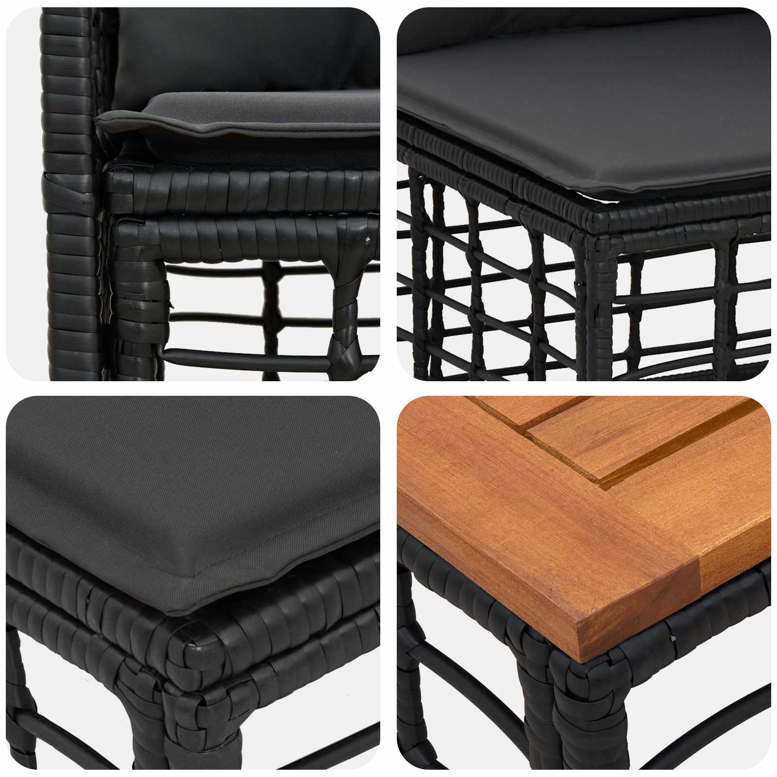 Ensemble de canapés d'extérieur 12 pcs Noir et Gris foncé - XIOS
