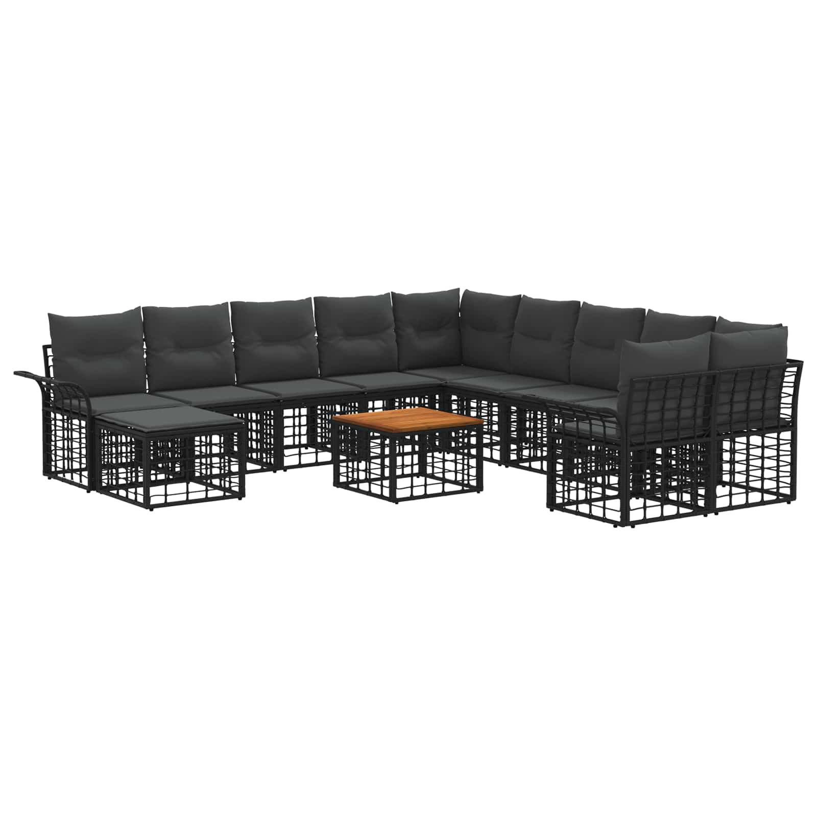 Ensemble de canapés d'extérieur 12 pcs Noir et Gris foncé - XIOS