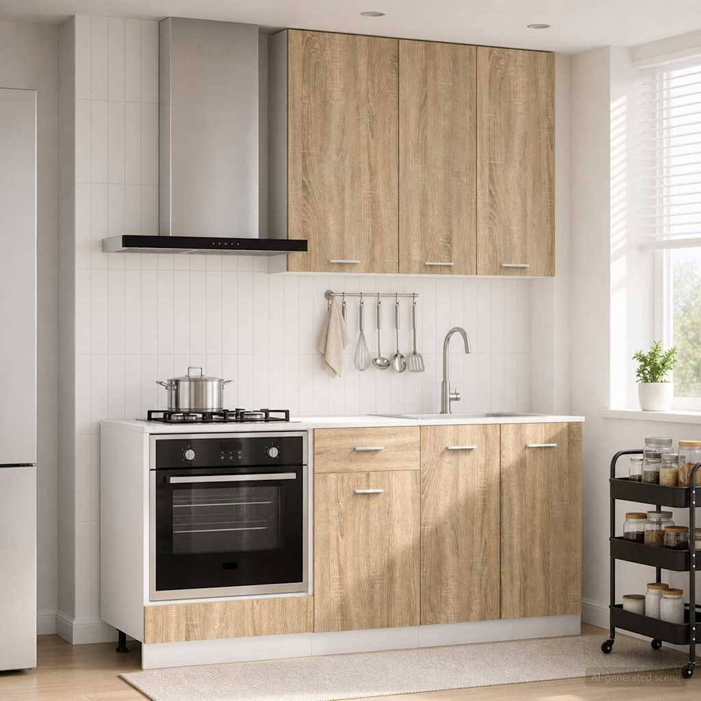 Unité de cuisine LYON 5 pc Chêne Sonoma Bois d'ingénierie