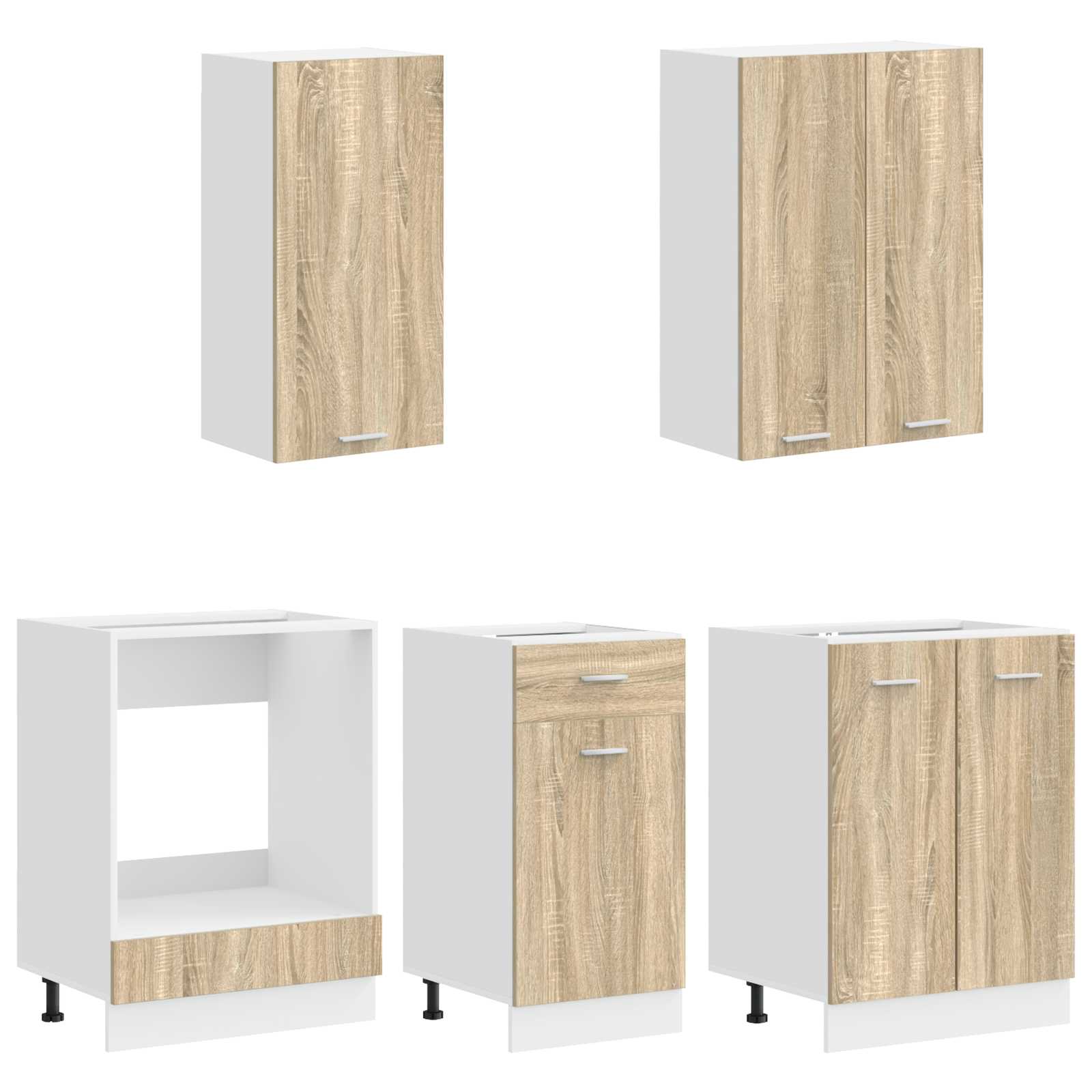Unité de cuisine LYON 5 pc Chêne Sonoma Bois d'ingénierie