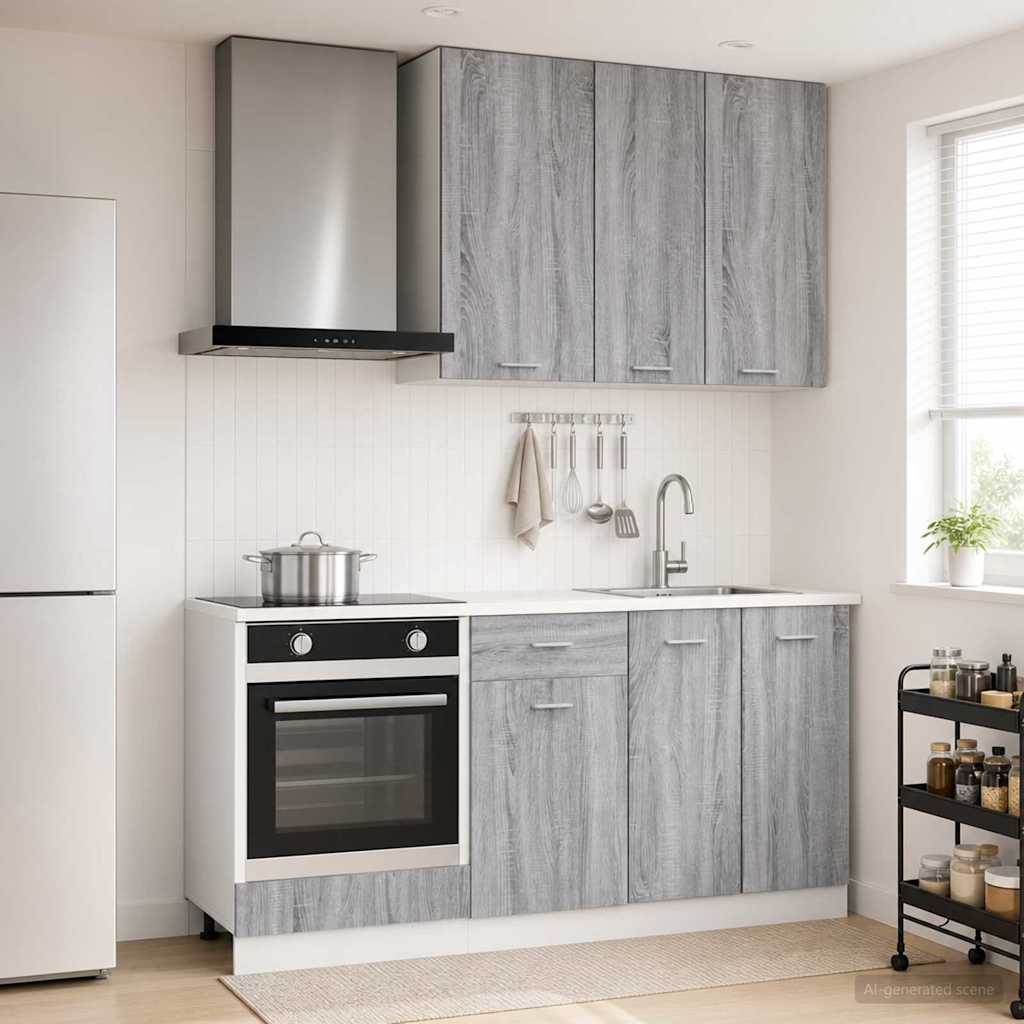 Unité de cuisine LYON 5 pc Sonoma gris Bois d'ingénierie