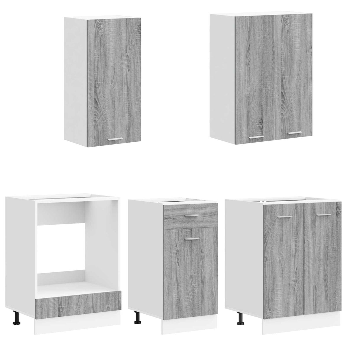 Unité de cuisine LYON 5 pc Sonoma gris Bois d'ingénierie