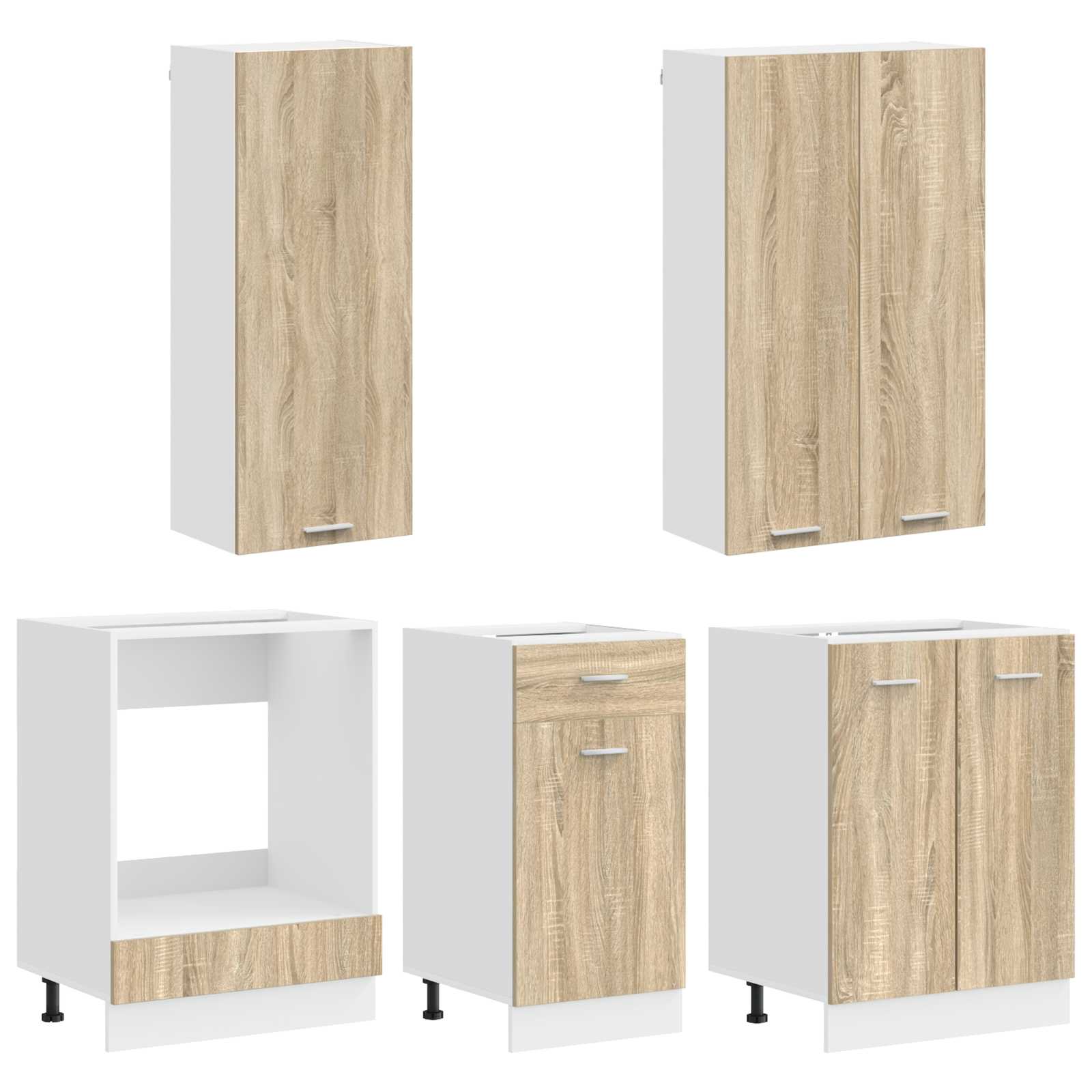 Unité de cuisine LYON 5 pc Chêne Sonoma Bois d'ingénierie - XIOS