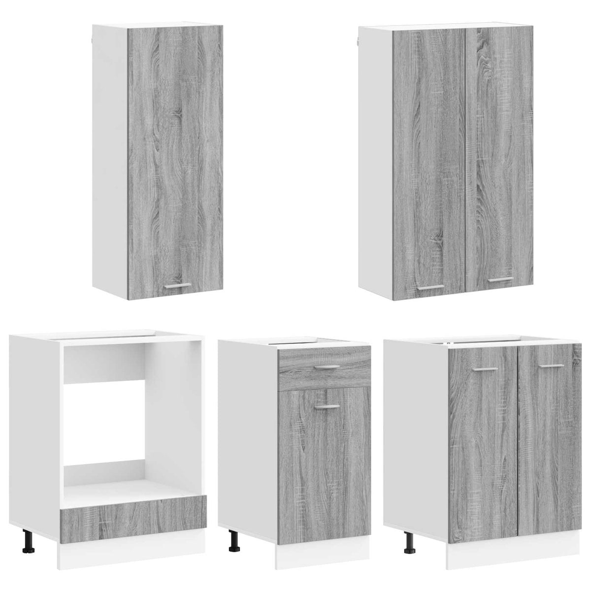 Unité de cuisine LYON 5 pc Sonoma gris Bois d'ingénierie