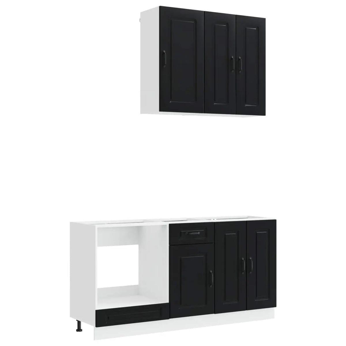 Unité de cuisine KALMAR 5 pc Noir Bois d’ingénierie - XIOS