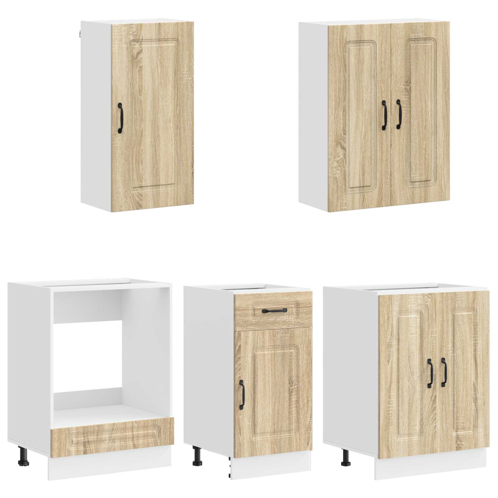 Unité de cuisine KALMAR 5 pc Chêne Sonoma Bois d'ingénierie - XIOS