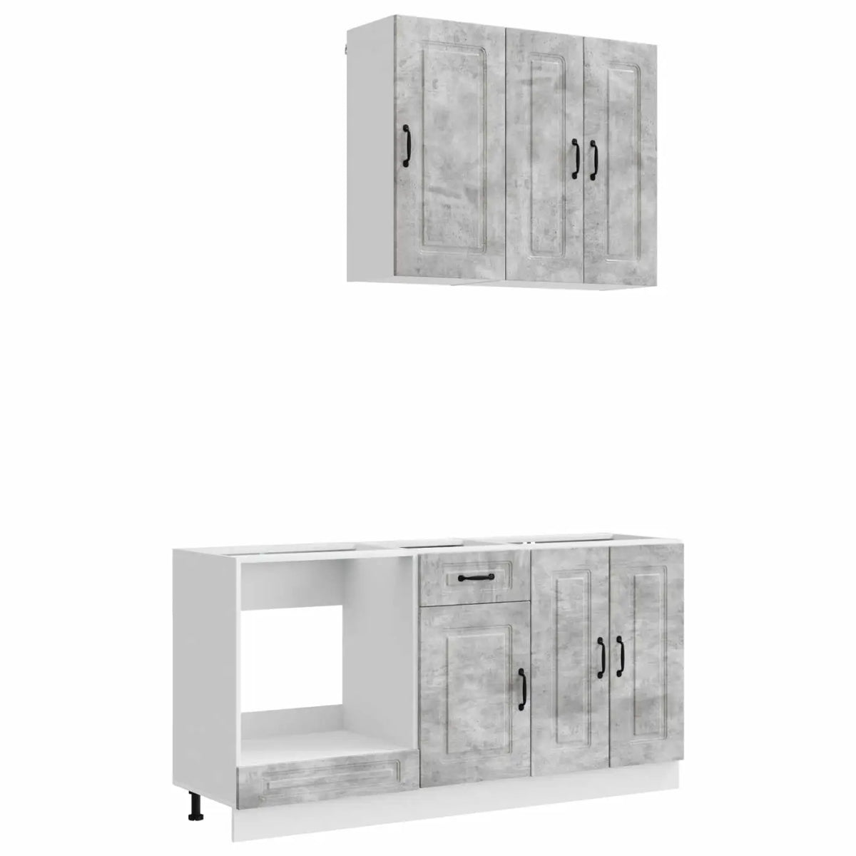 Unité de cuisine KALMAR 5 pc Gris béton Bois d’ingénierie - XIOS