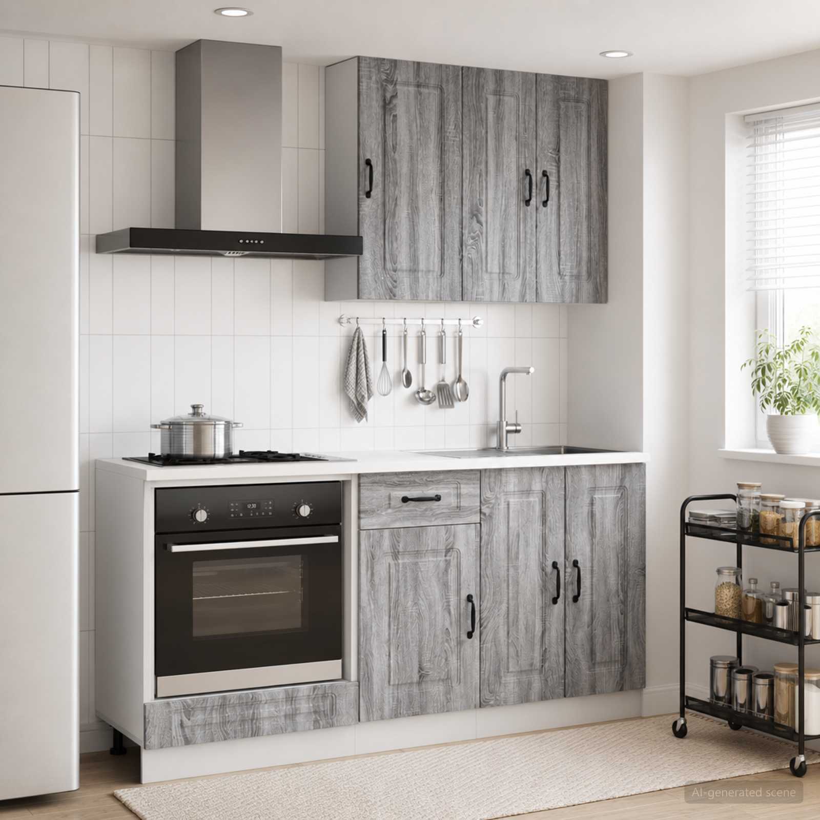 Unité de cuisine KALMAR 5 pc Sonoma gris Bois d'ingénierie
