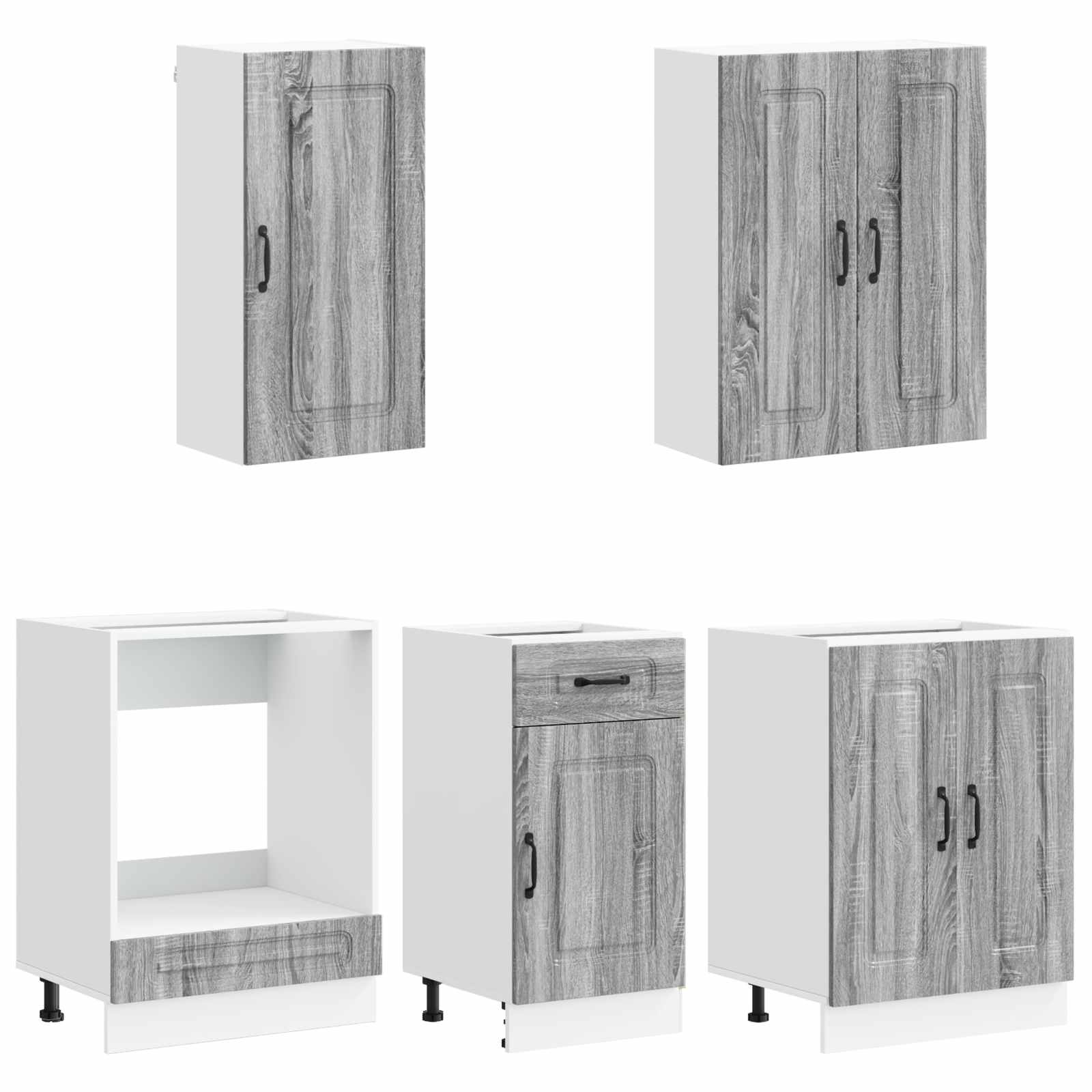 Unité de cuisine KALMAR 5 pc Sonoma gris Bois d'ingénierie