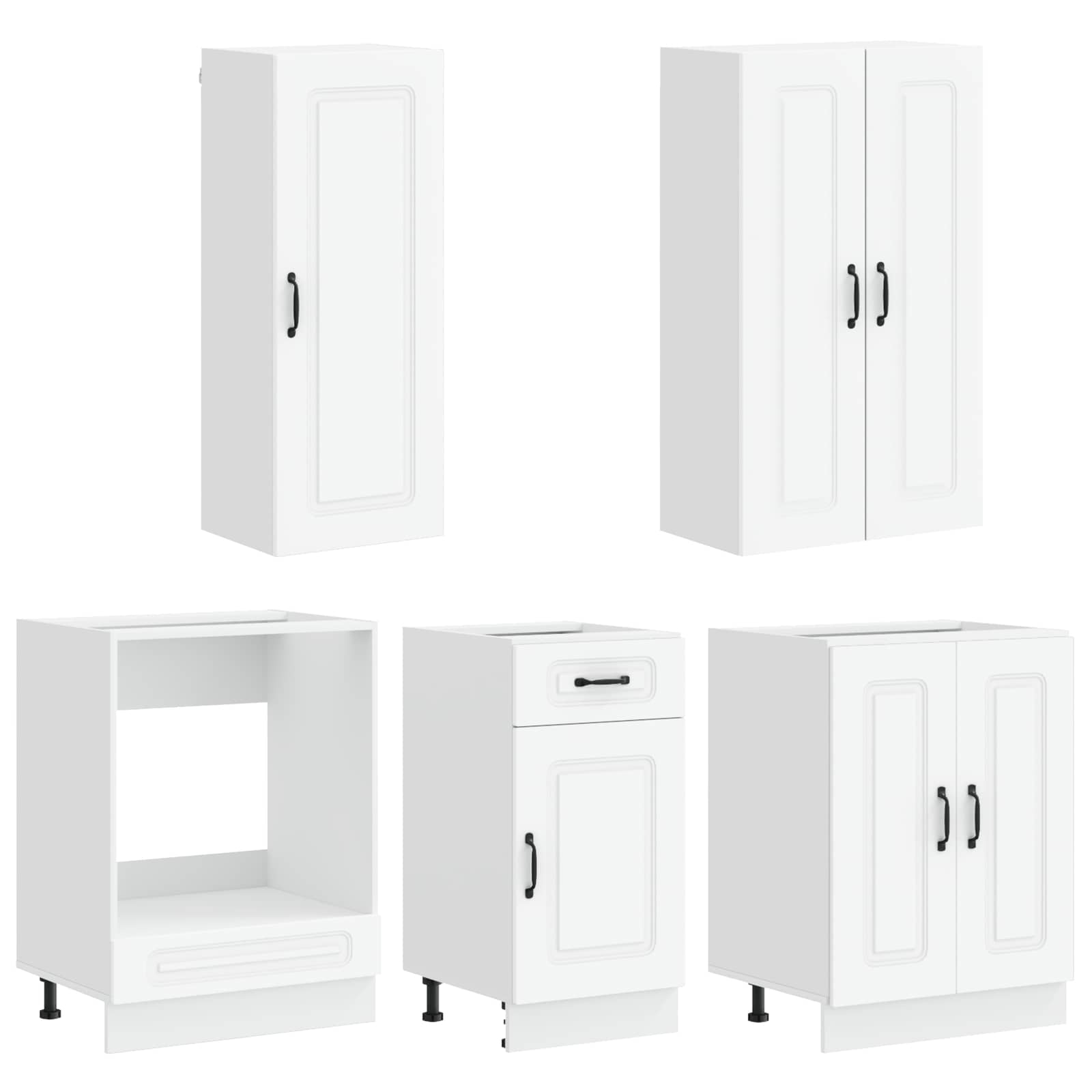 Unité de cuisine KALMAR 5 pc Blanc Bois d'ingénierie - XIOS
