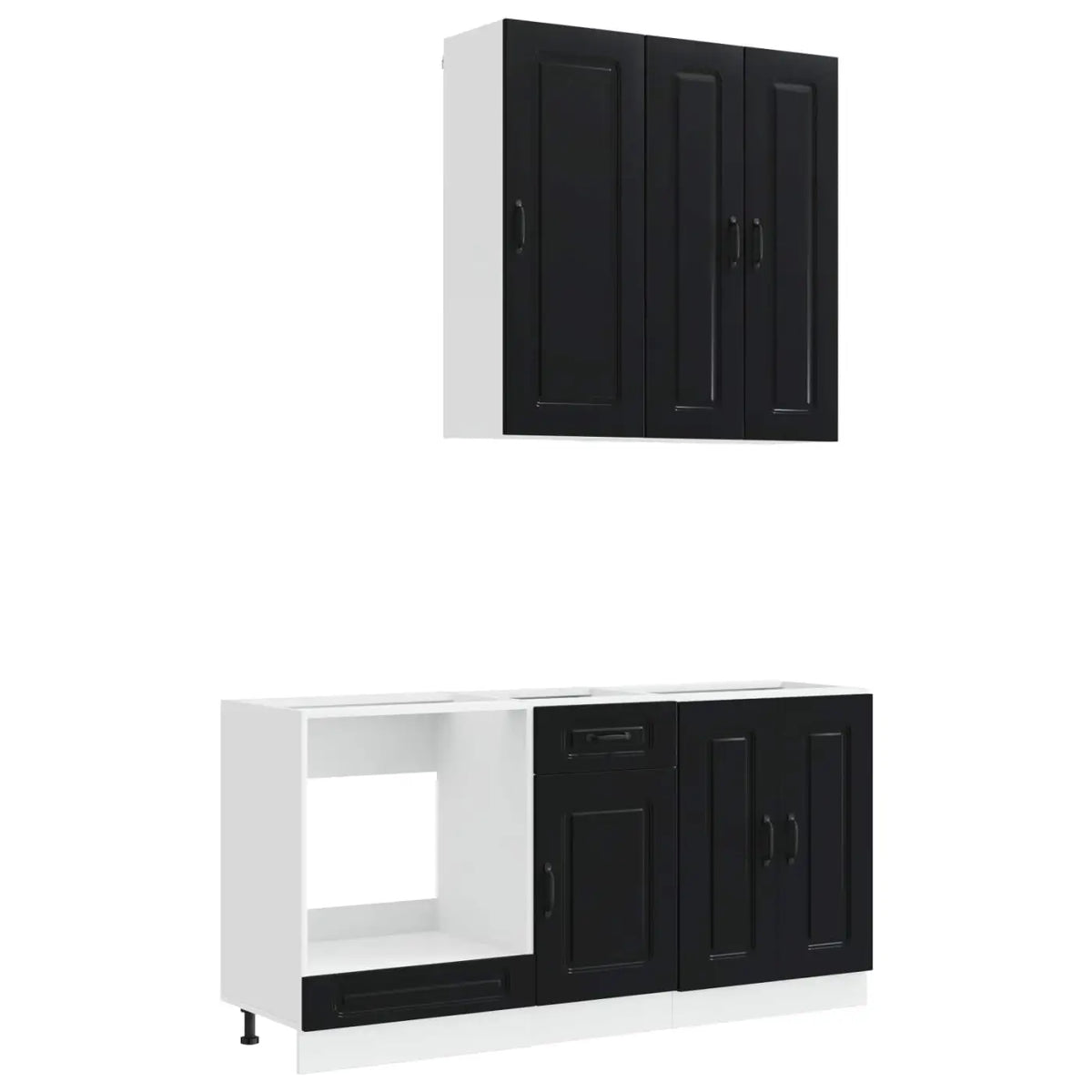 Unité de cuisine KALMAR 5 pc Noir Bois d’ingénierie - XIOS