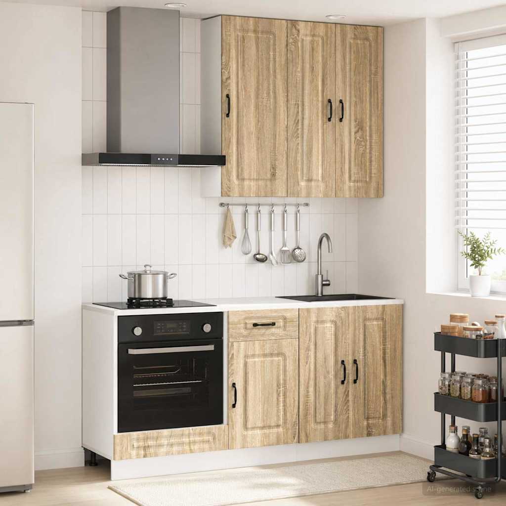 Unité de cuisine KALMAR 5 pc Chêne Sonoma Bois d'ingénierie - XIOS