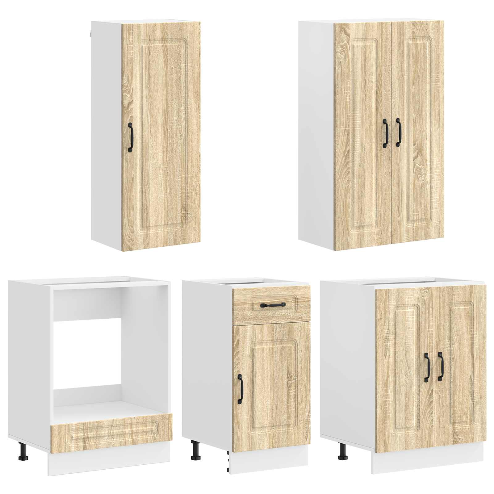 Unité de cuisine KALMAR 5 pc Chêne Sonoma Bois d'ingénierie - XIOS
