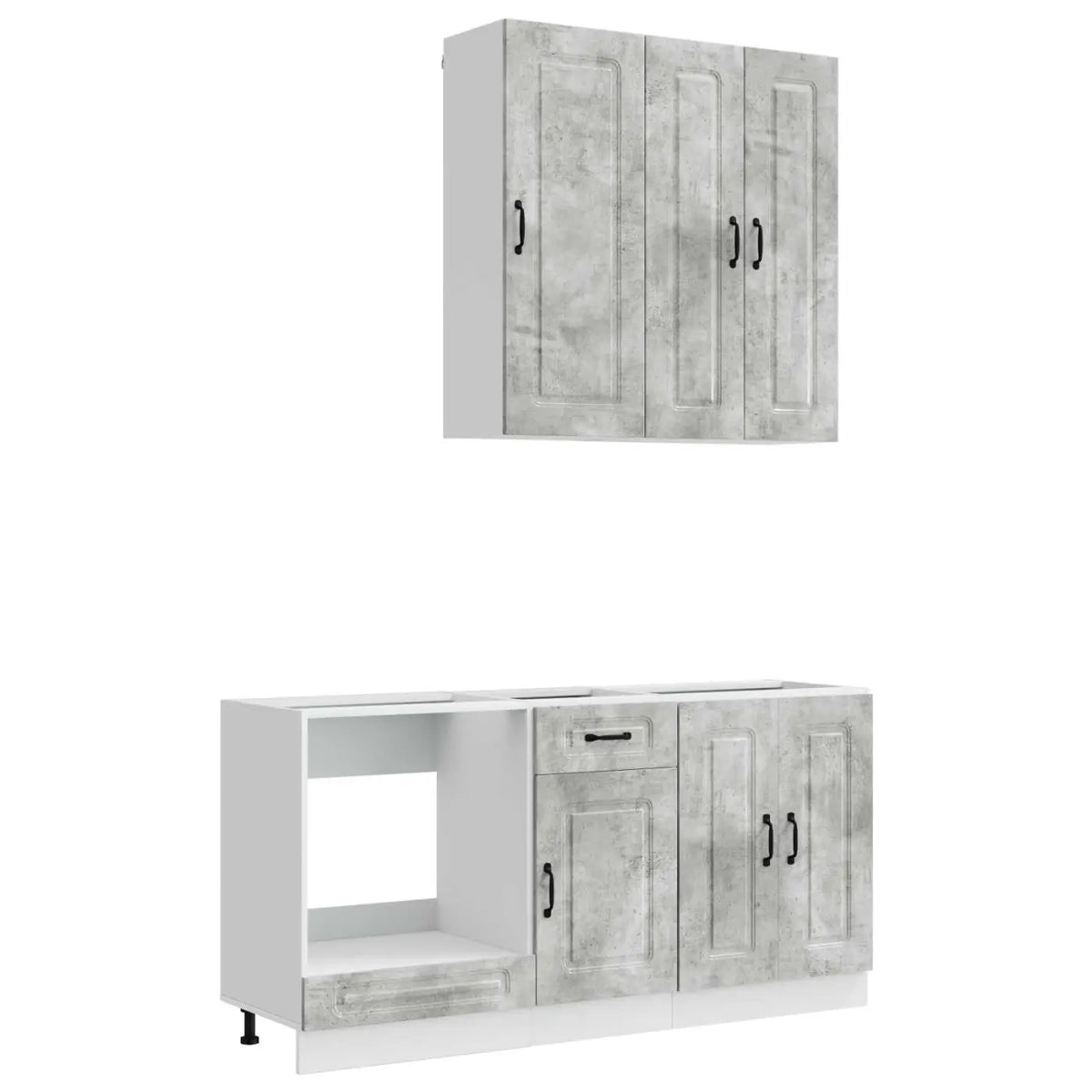 Unité de cuisine KALMAR 5 pc Gris béton Bois d’ingénierie - XIOS