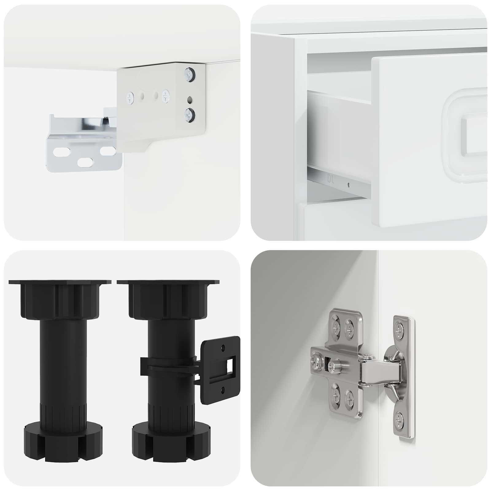 Unité de cuisine KALMAR 5 pc Blanc brillant Bois d'ingénierie