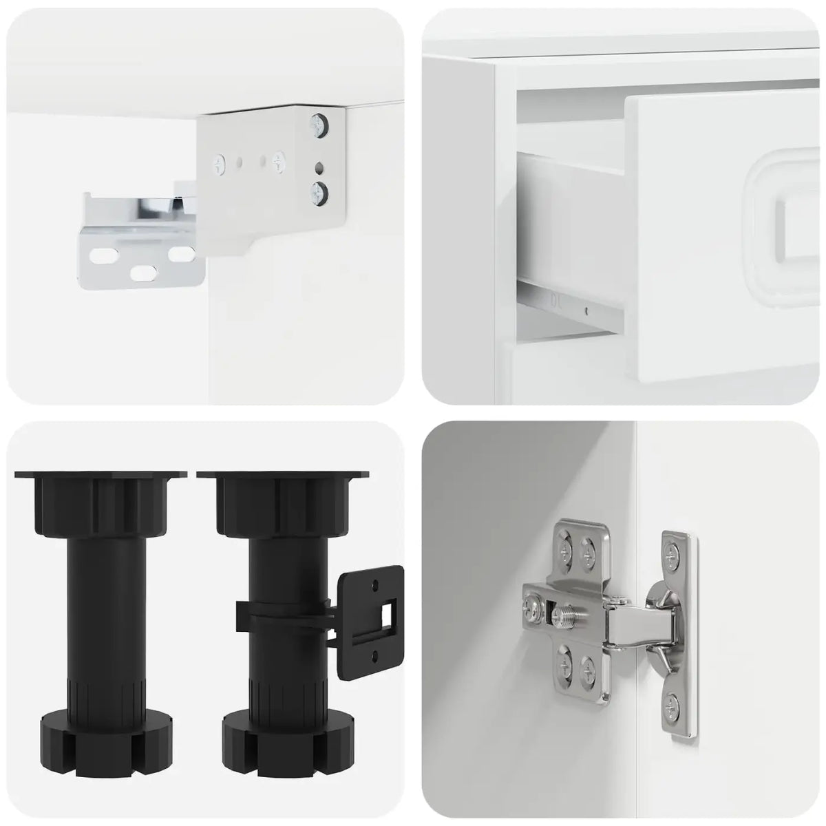 Unité de cuisine KALMAR 5 pc Blanc brillant Bois d’ingénierie - XIOS
