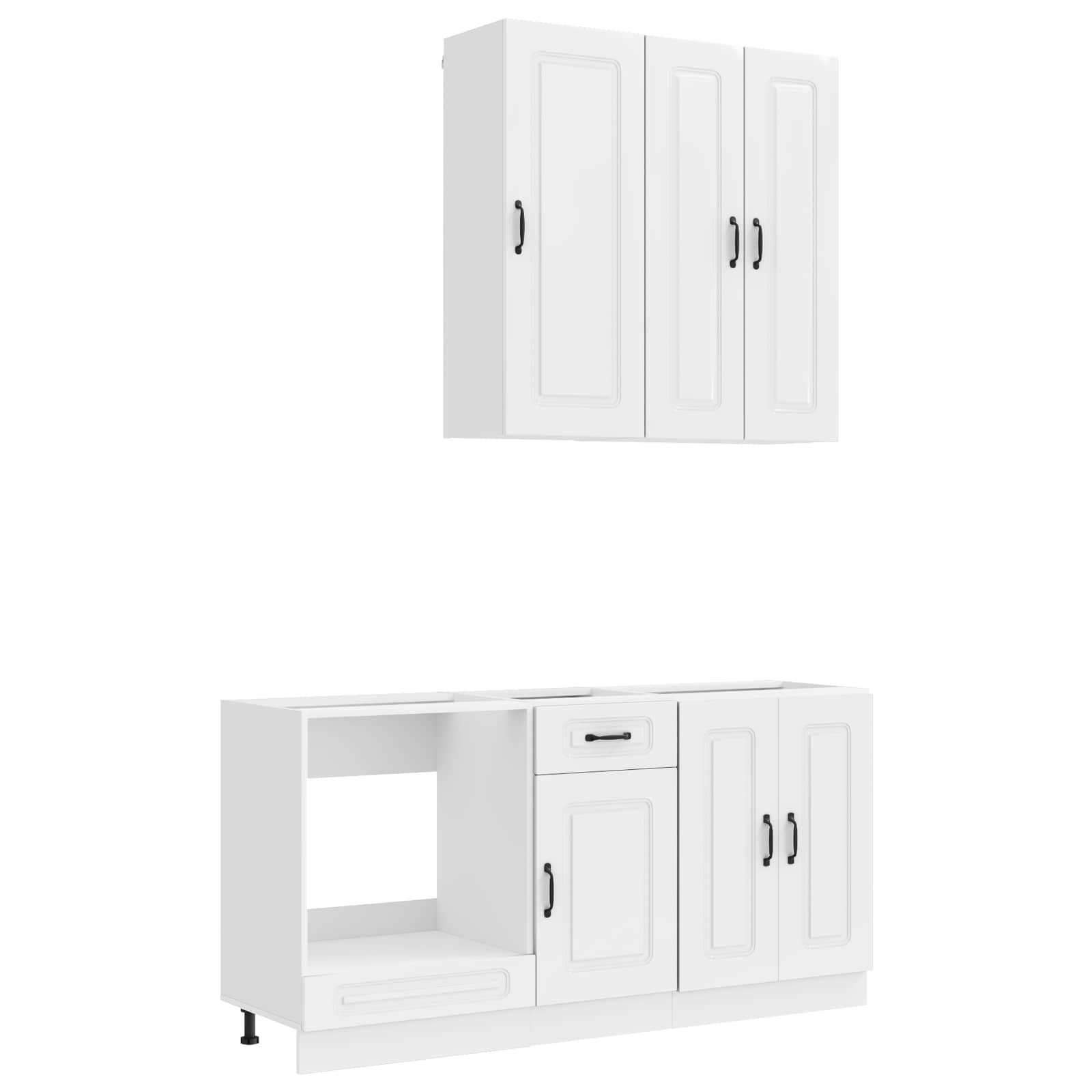 Unité de cuisine KALMAR 5 pc Blanc brillant Bois d'ingénierie