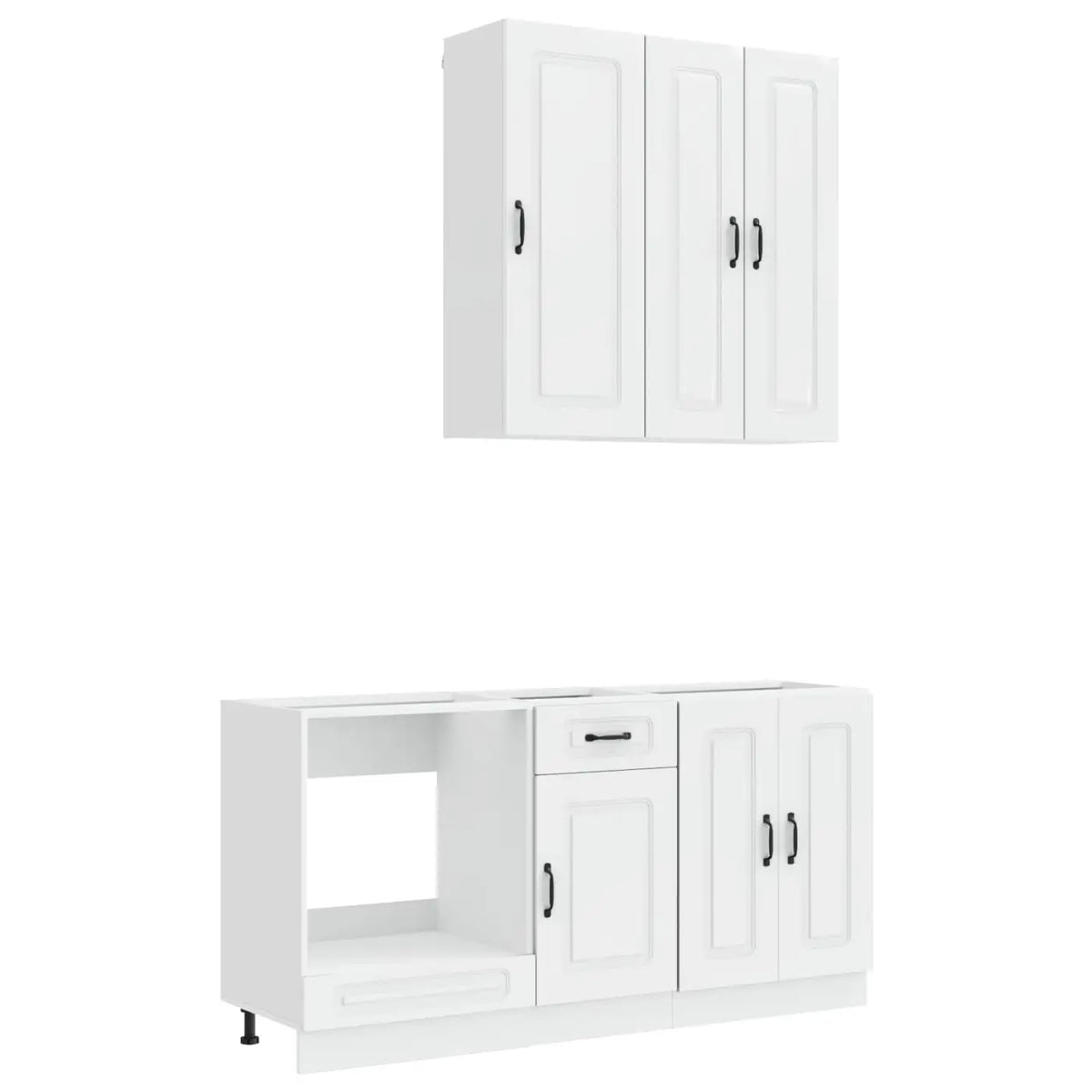Unité de cuisine KALMAR 5 pc Blanc brillant Bois d’ingénierie - XIOS