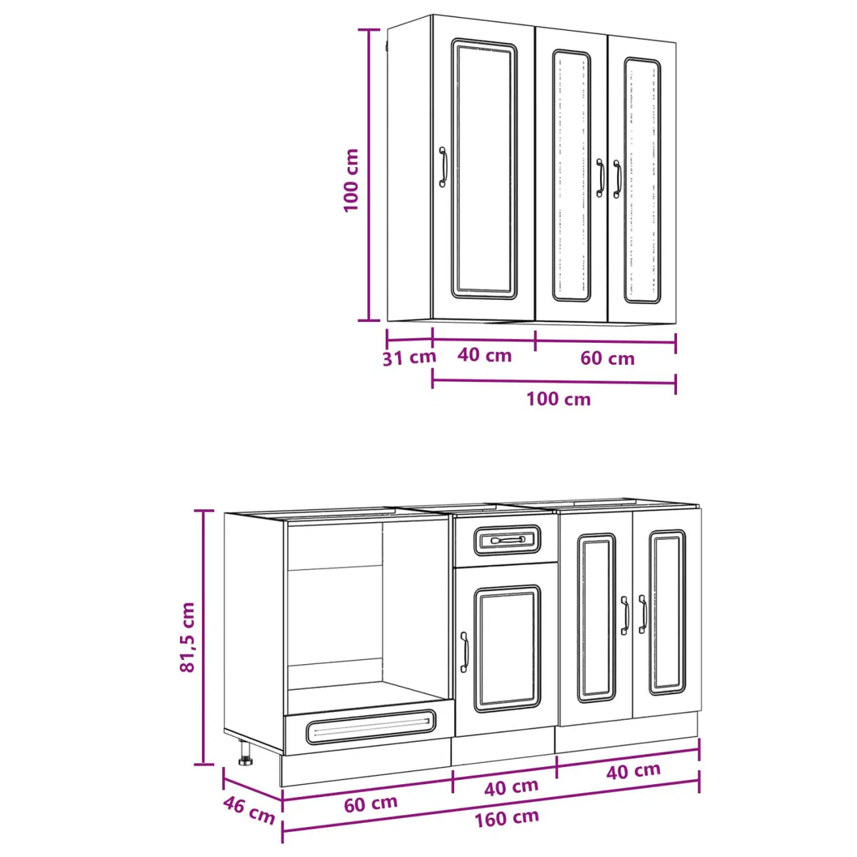 Unité de cuisine KALMAR 5 pc Chêne fumé Bois d’ingénierie - XIOS