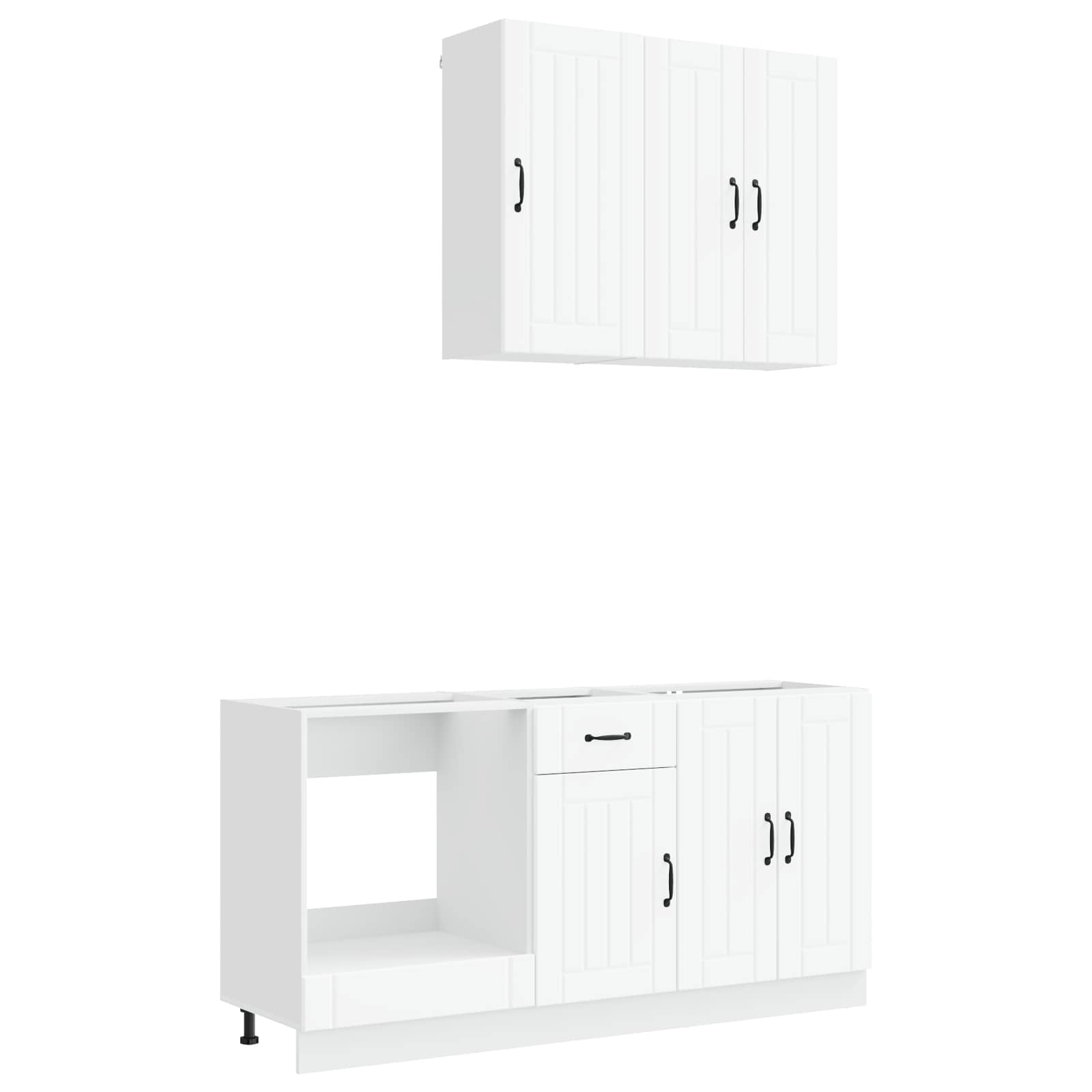 Unité de cuisine LUCCA 5 pc Blanc Bois d'ingénierie - XIOS