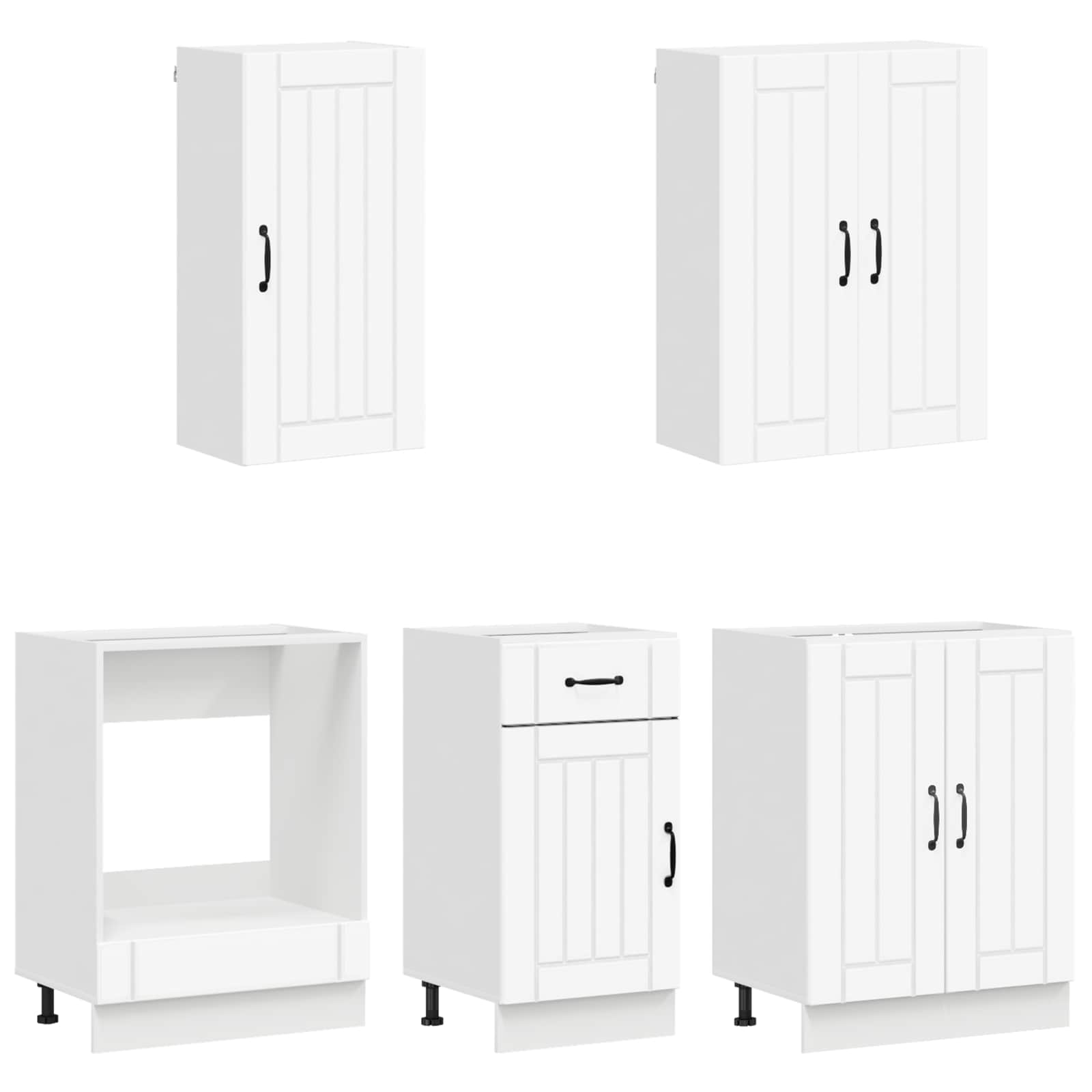 Unité de cuisine LUCCA 5 pc Blanc Bois d'ingénierie - XIOS