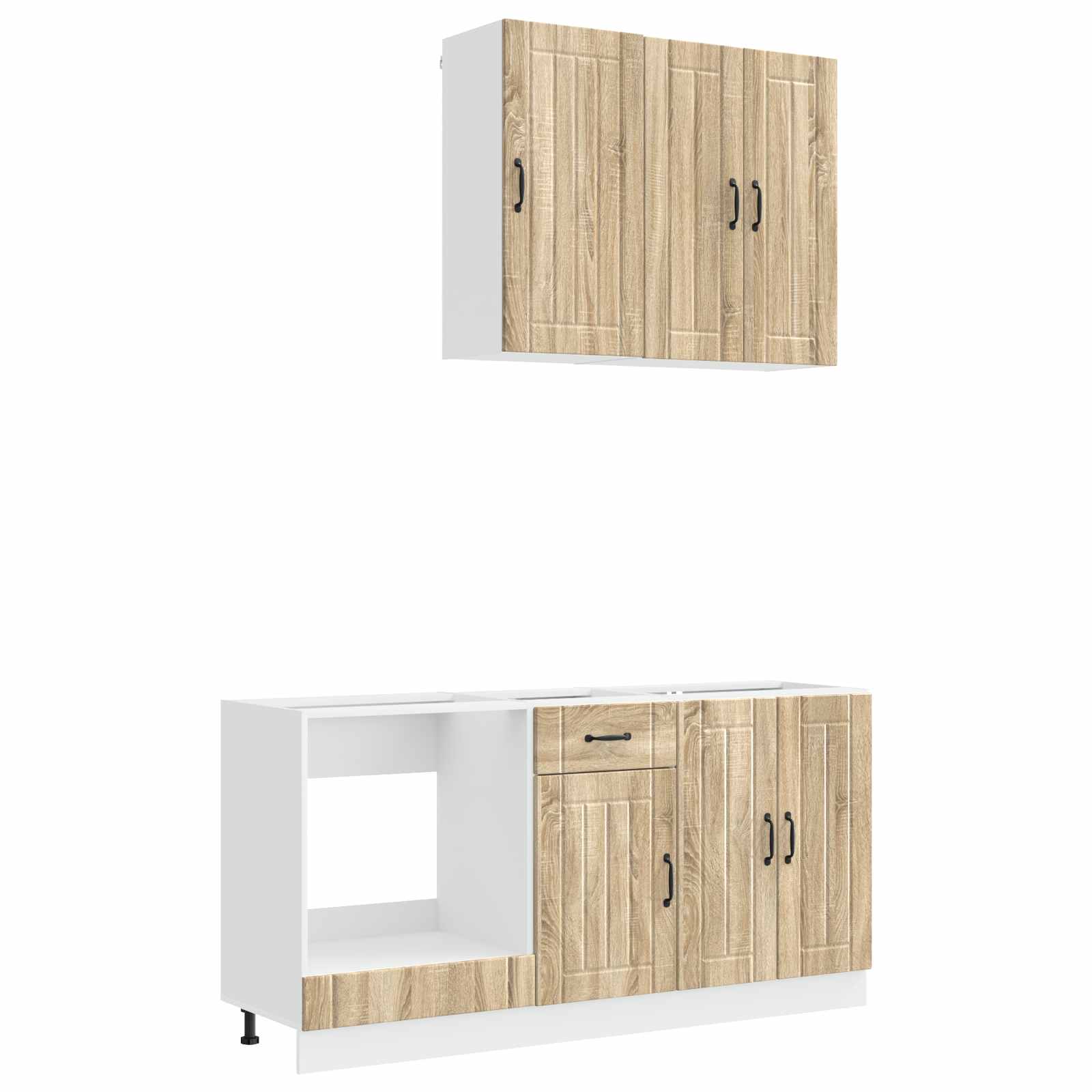 Unité de cuisine LUCCA 5 pc Chêne Sonoma Bois d'ingénierie